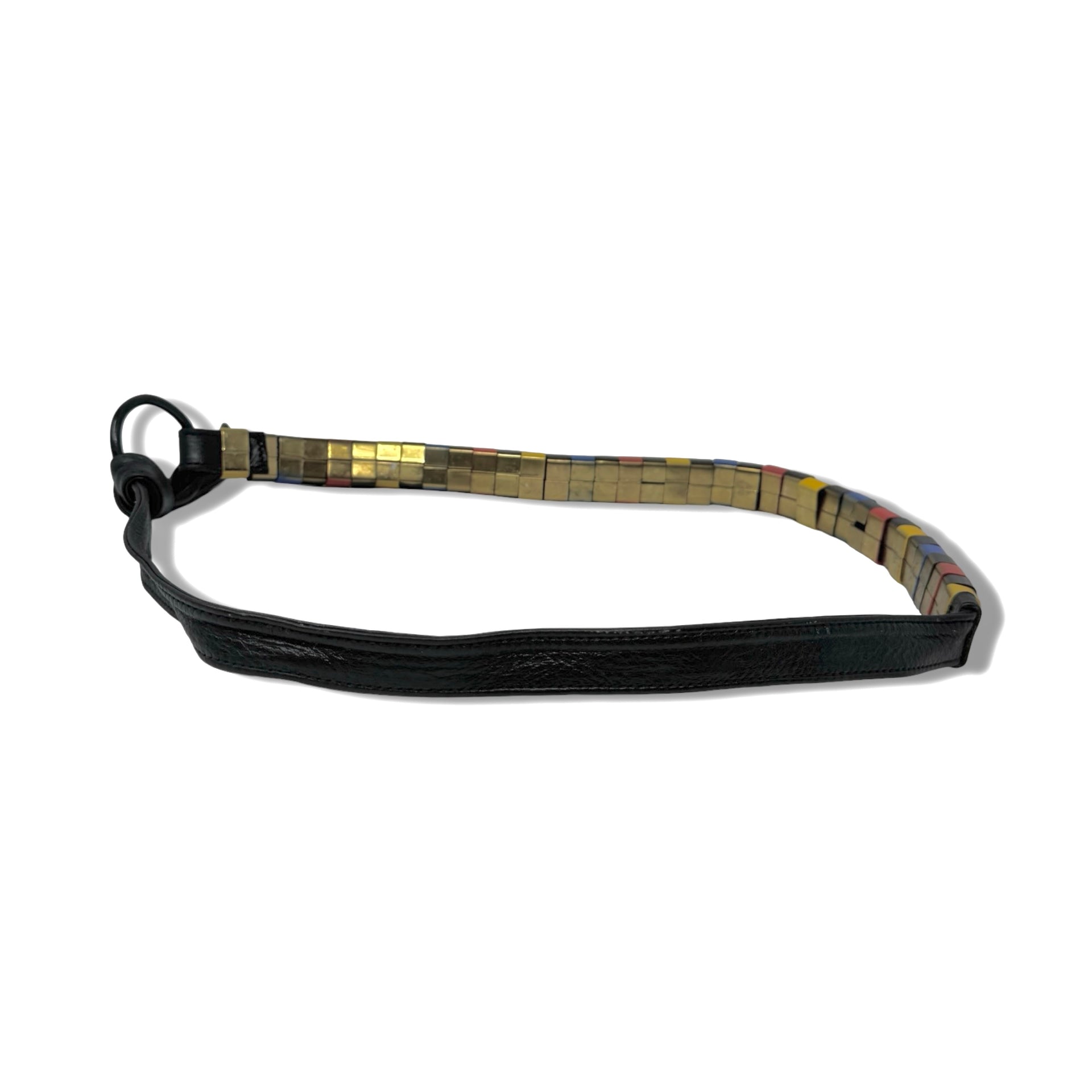 Vintage R.J. Graziano Multicolor Metal Bar Thin Belt