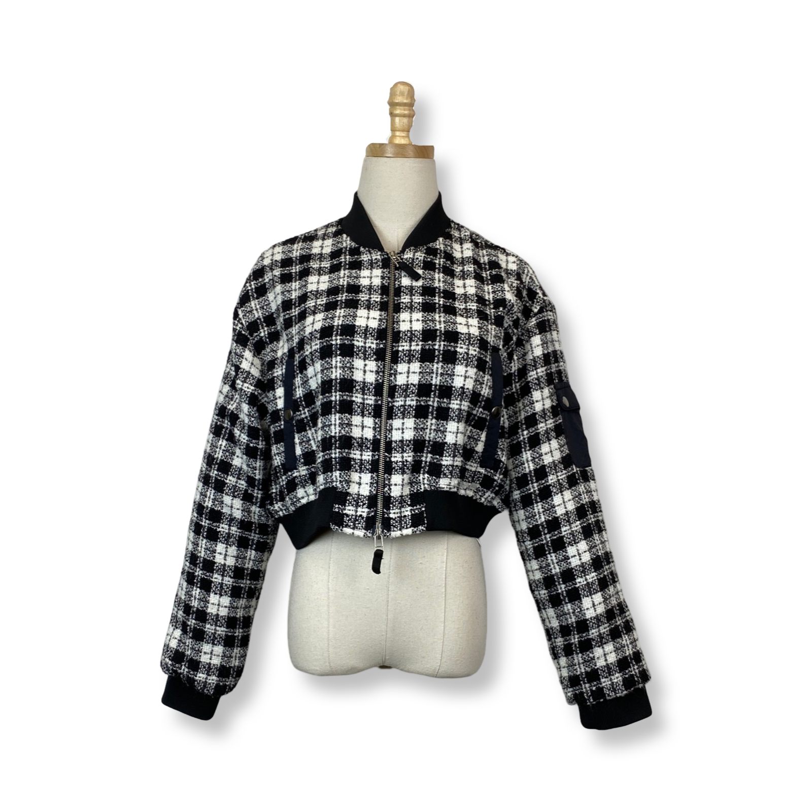 Maeve Check Plaid Cropped Jacket