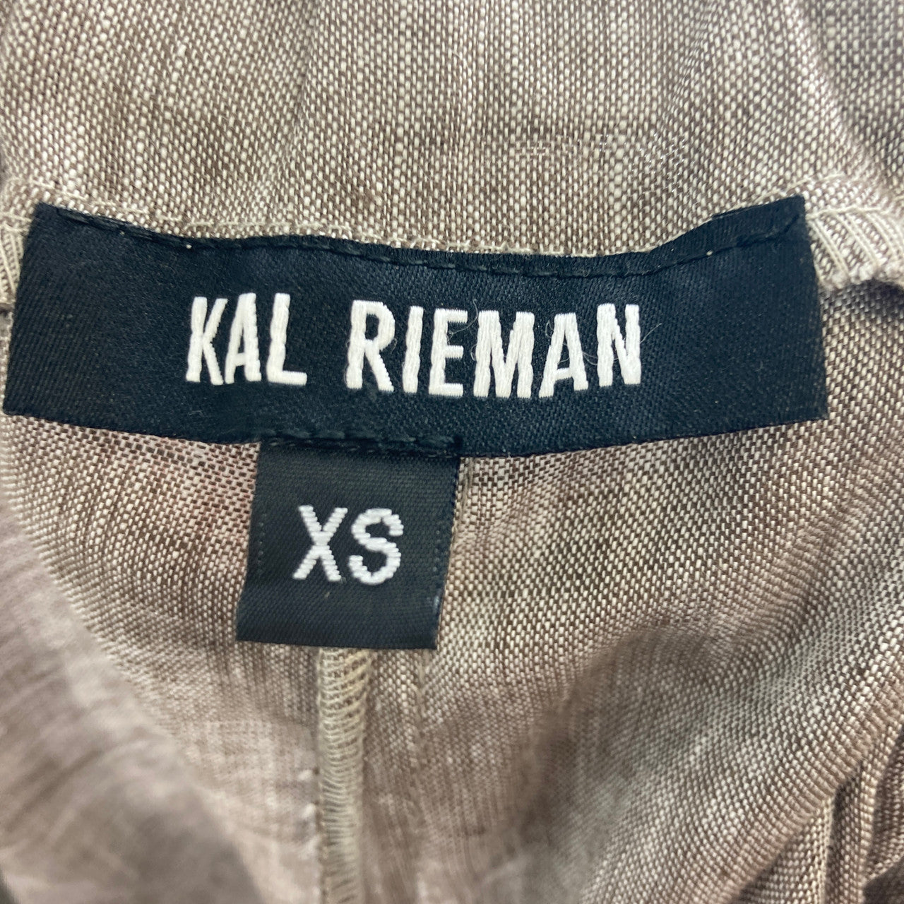 Kal Rieman Brown Linen Side Kick Pants-Label