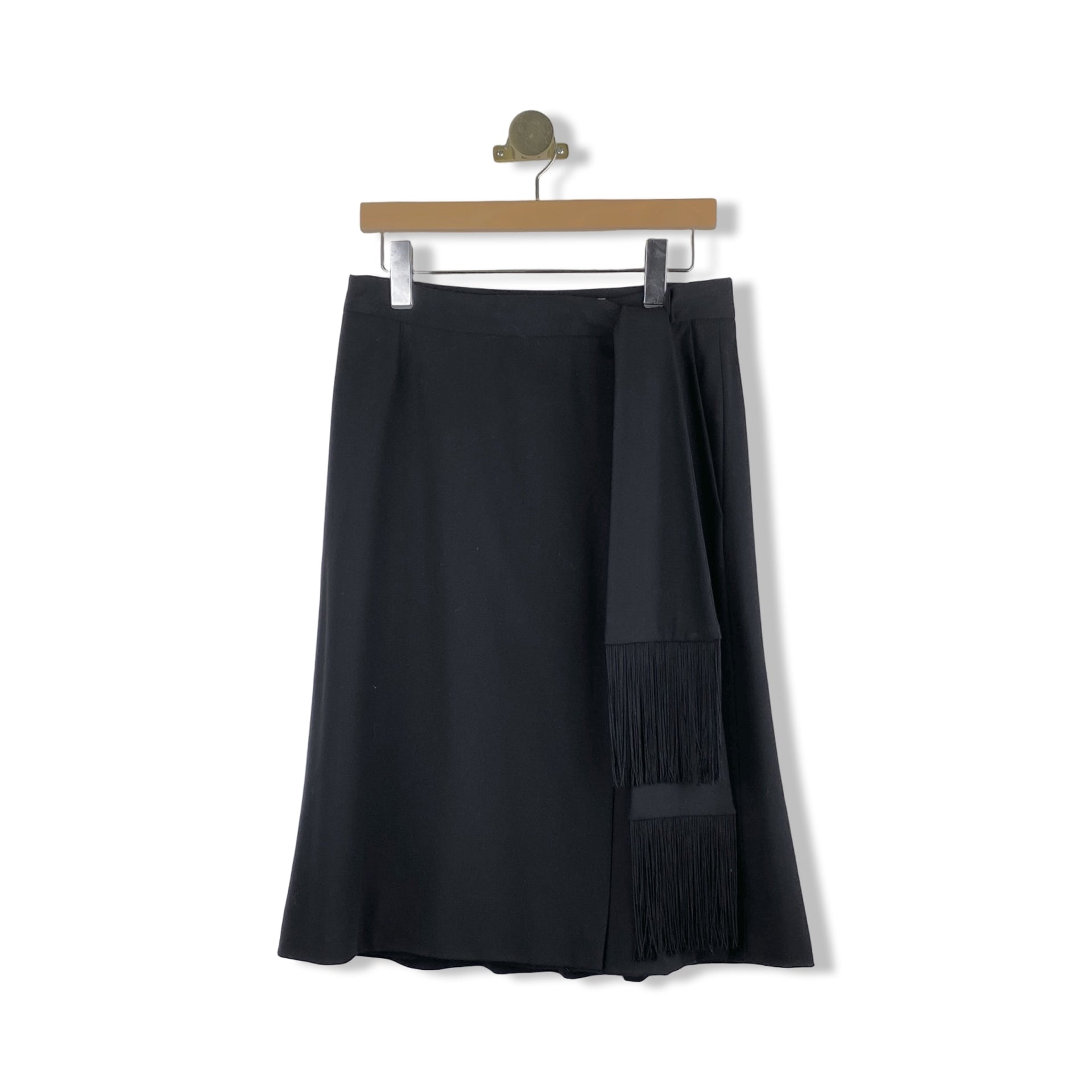 Yves Saint Laurent Fringe tie Midi Skirt