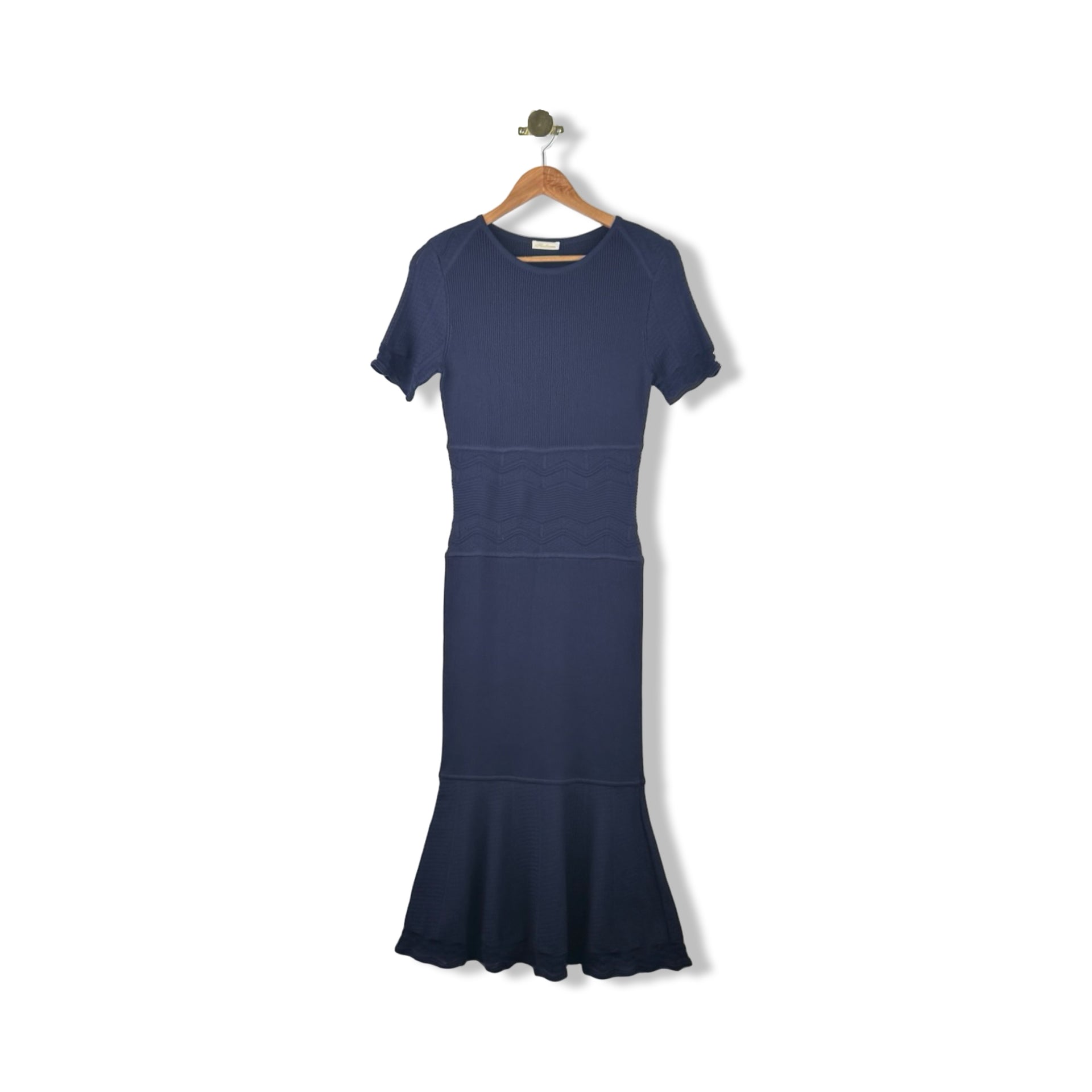 Shoshanna Textured Short Sleeve Maxi Dress