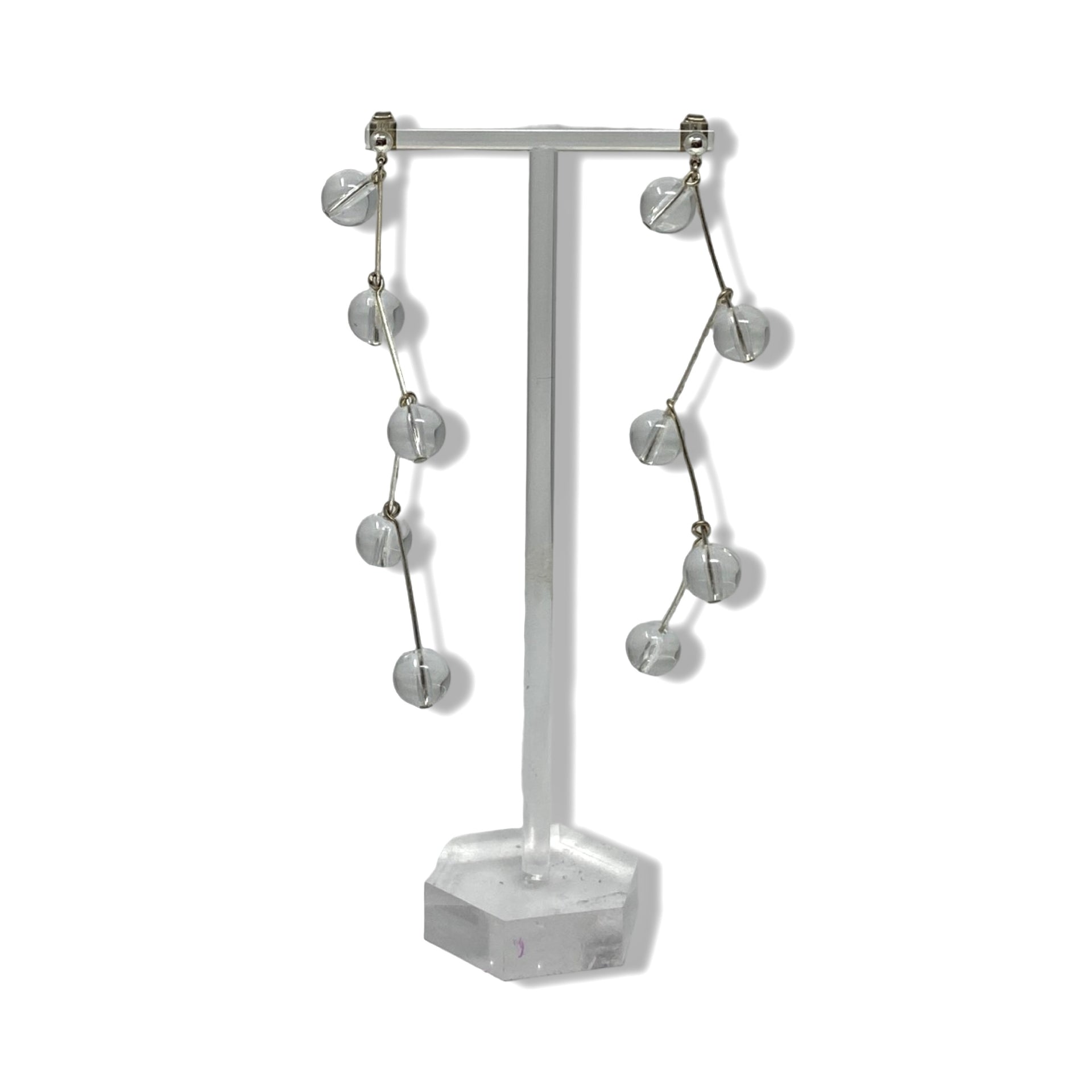 Clear Bead Drop Earrings