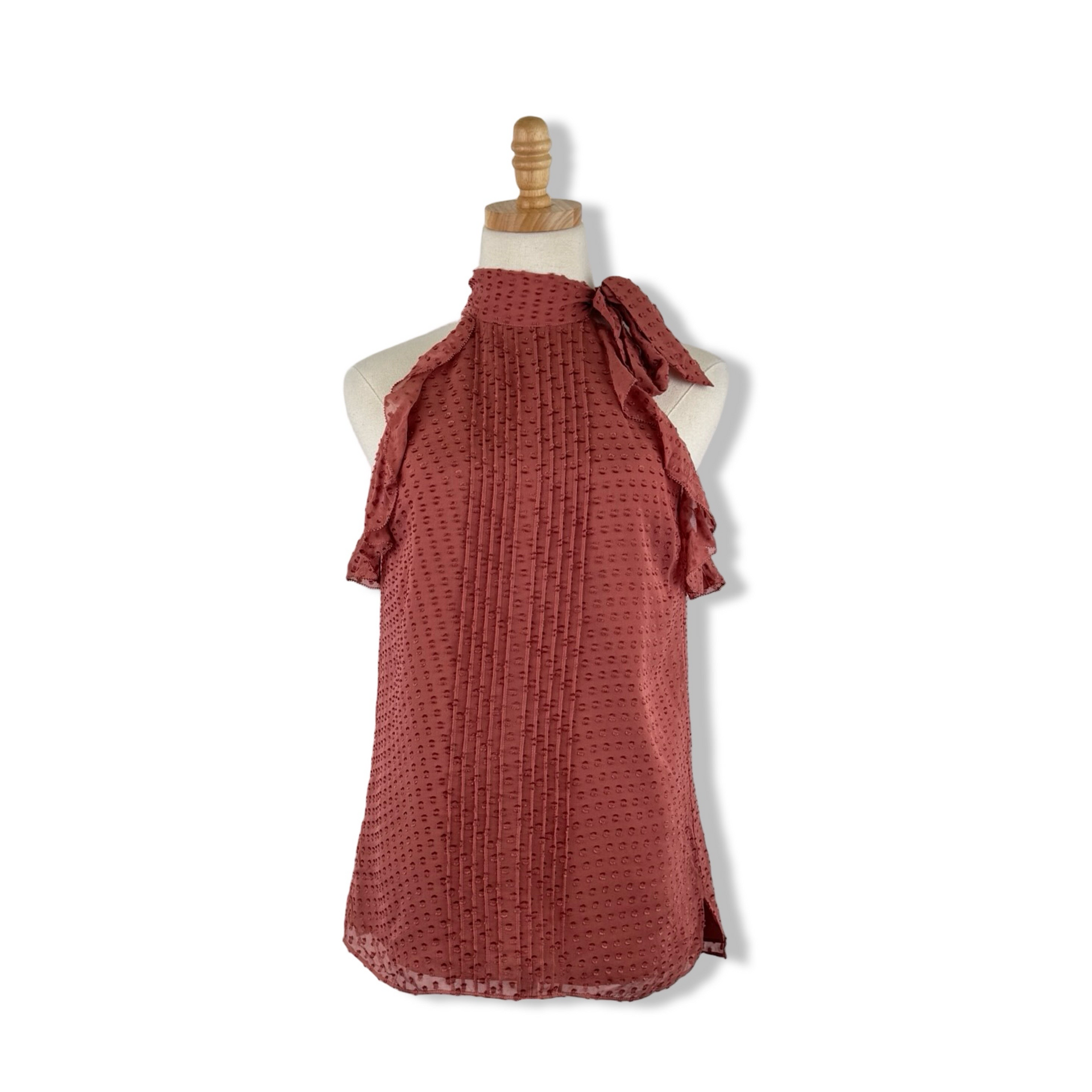 Veronica Beard Textured Tie Halter Top