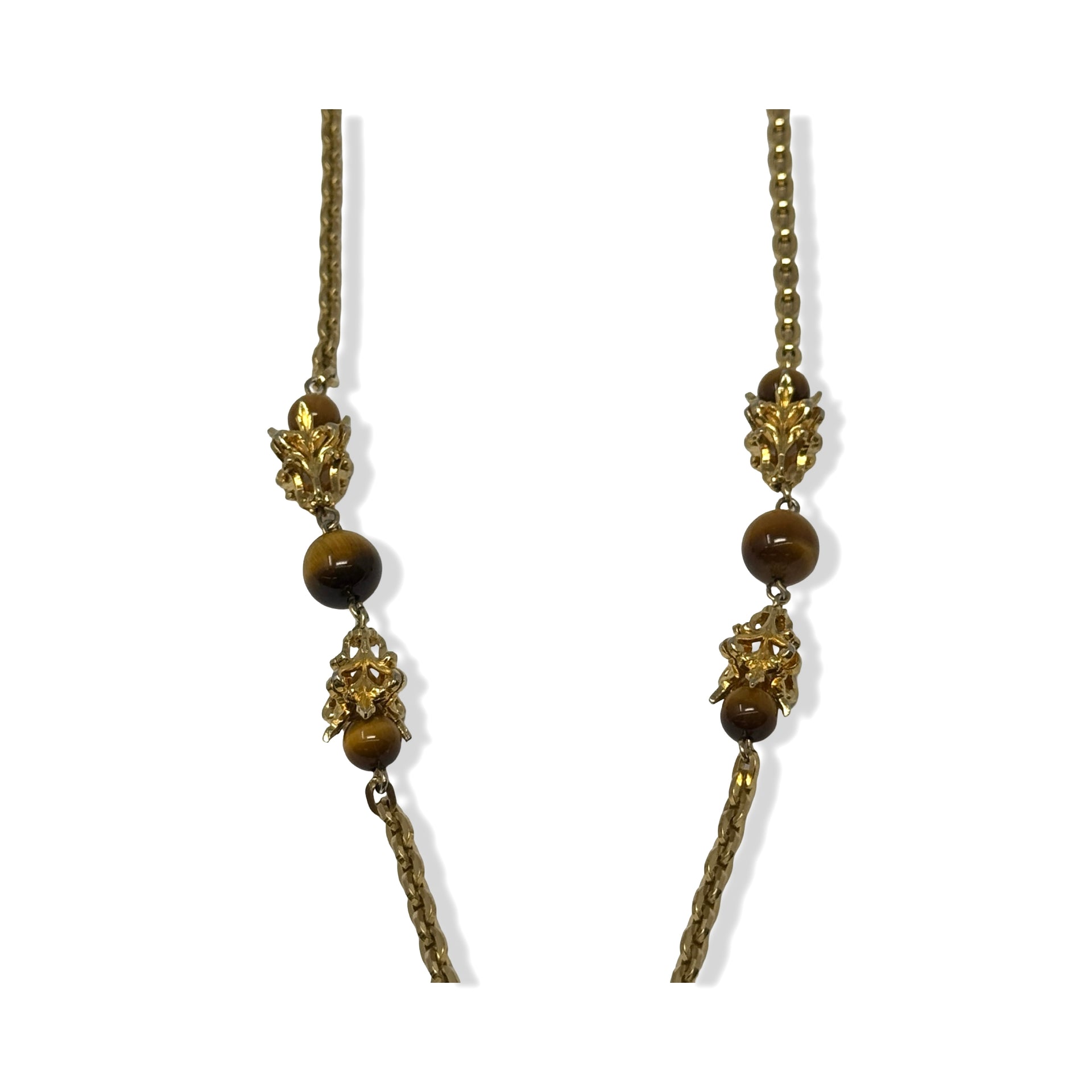 Tiger's Eye Beaded Chain Necklace