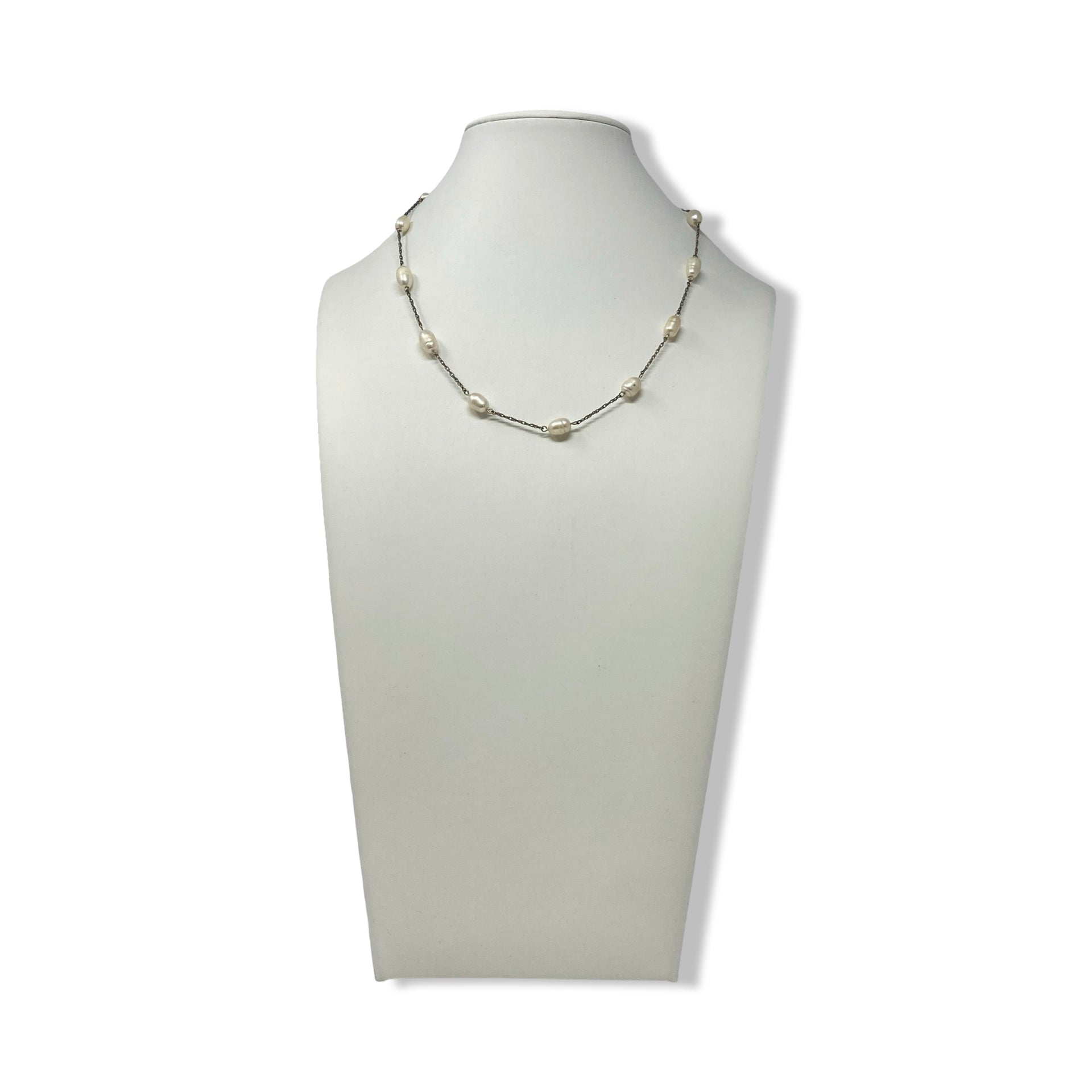 Baroque Pearl Link Chain Necklace