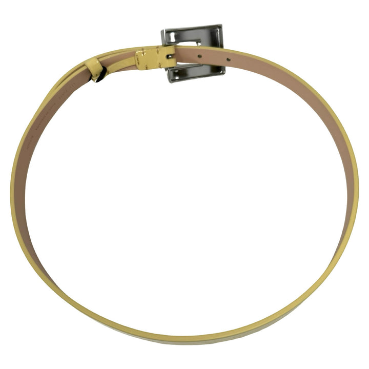 By Far Domino Semi Patent Leather Belt-Yellow Back
