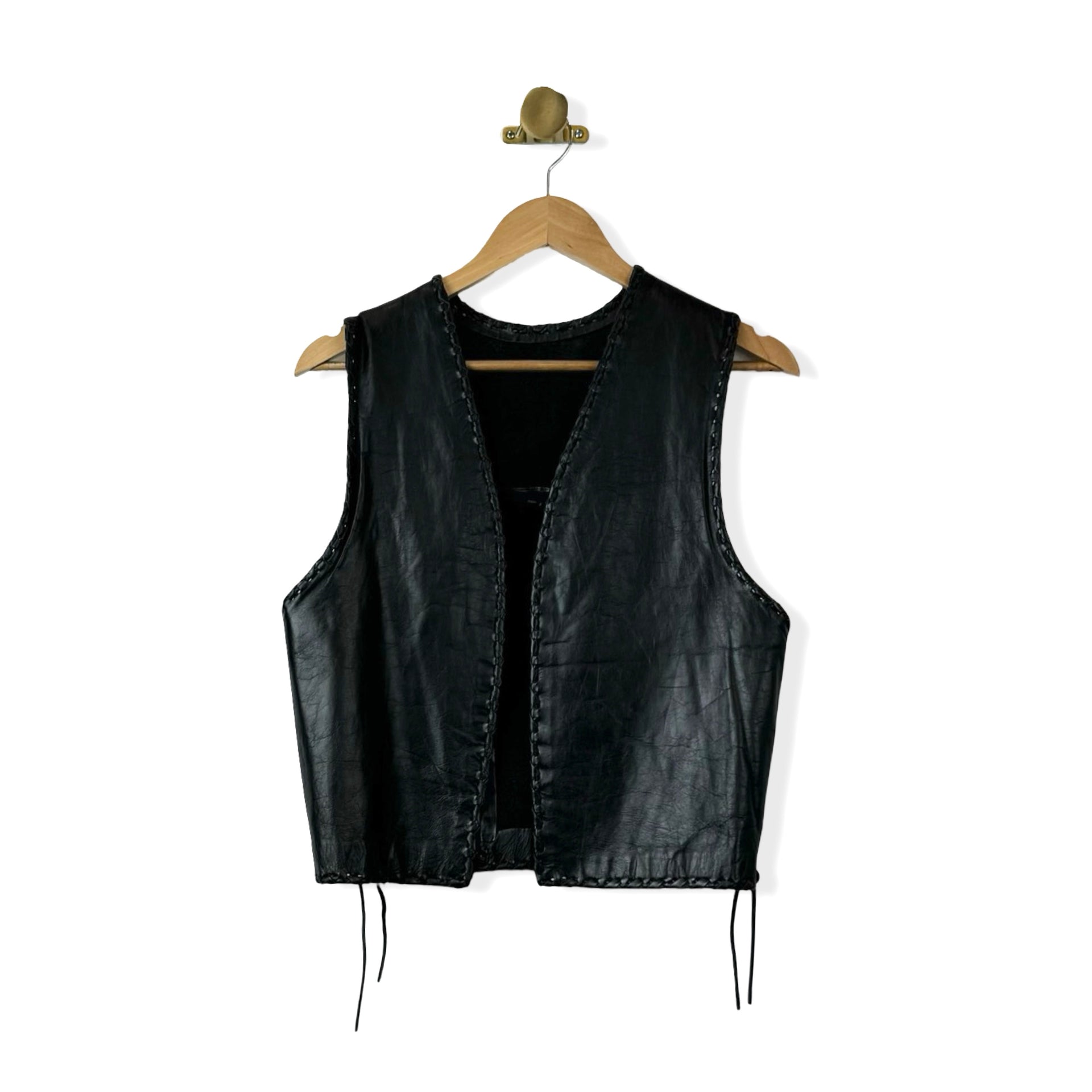 Vintage Lace up Leather Vest