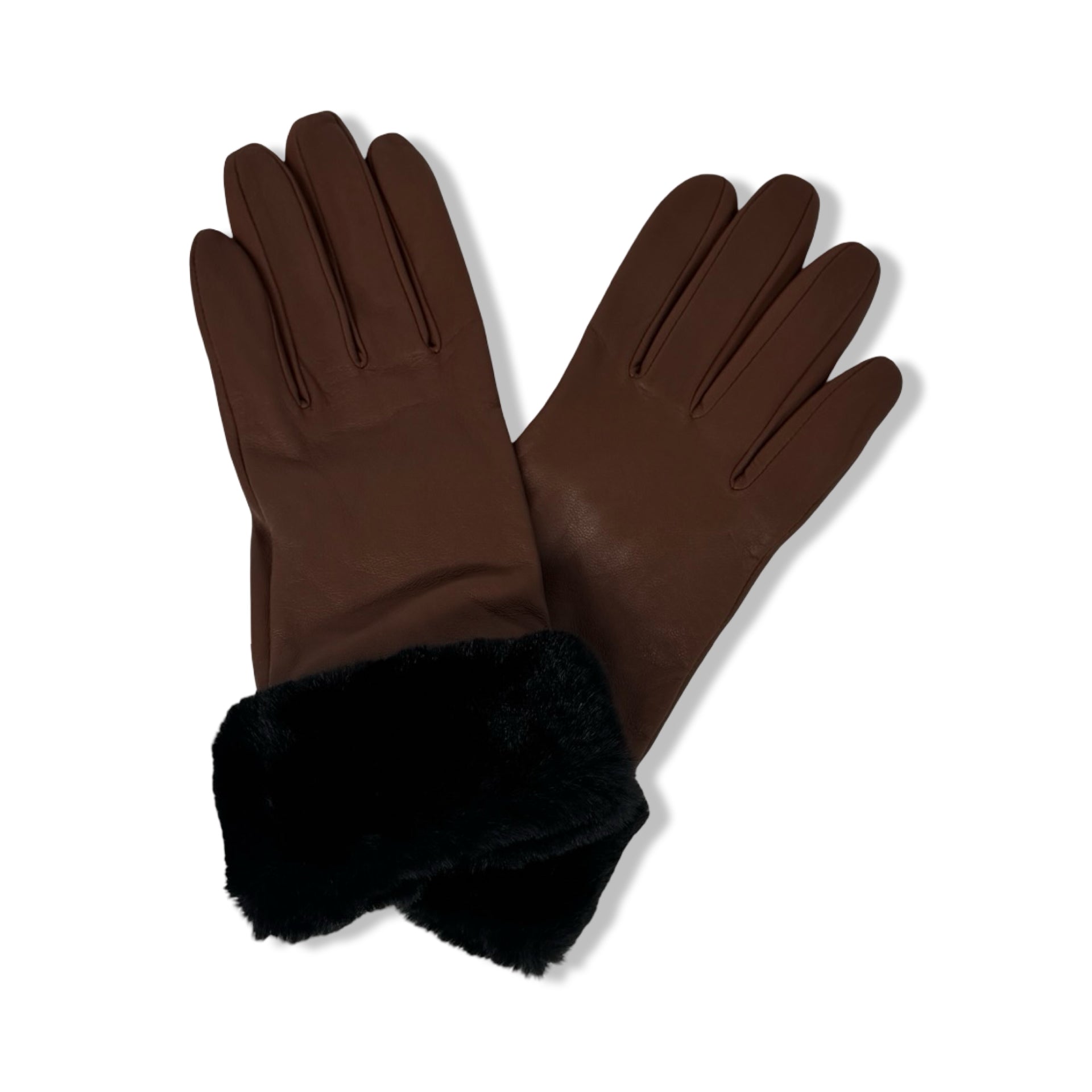 Belk Faux Fur Cuff Leather Gloves