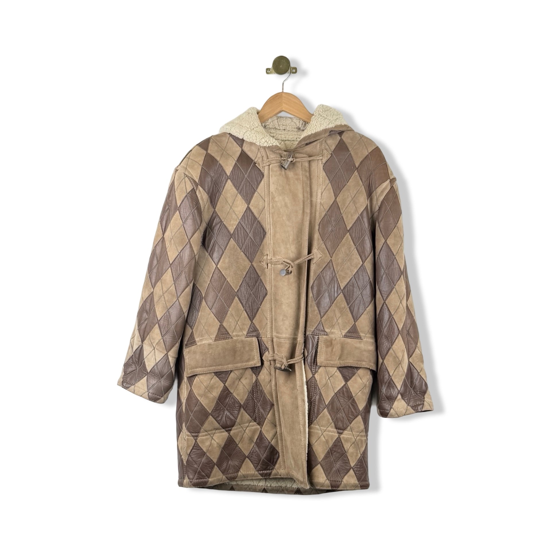 Vintage Valentino Pelle Patchwork Shearling Coat