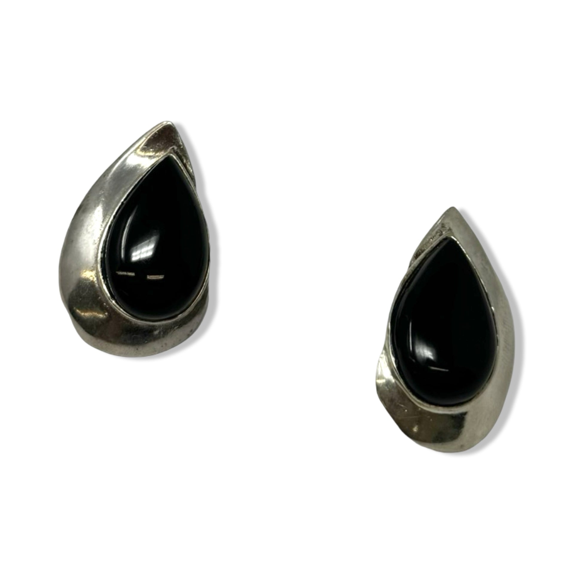 Tear Drop Black Stone Earrings