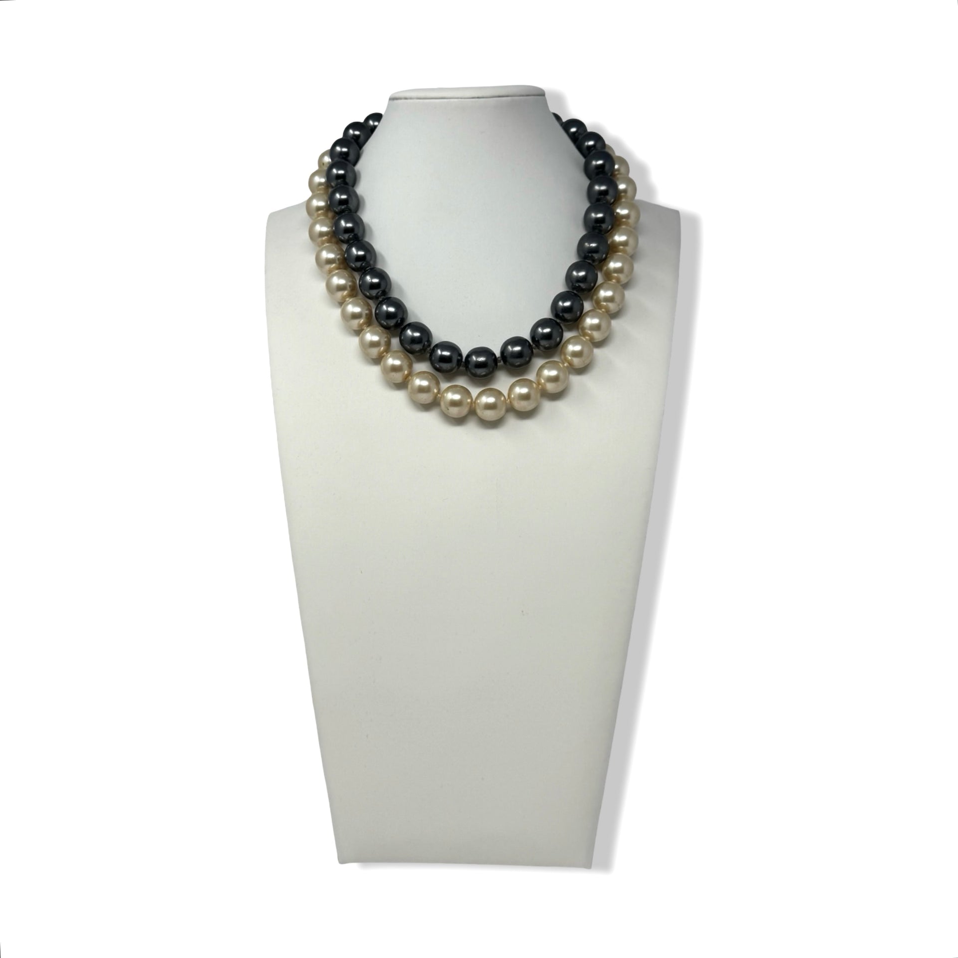 E. Pearl Dual Strand Bead Necklace