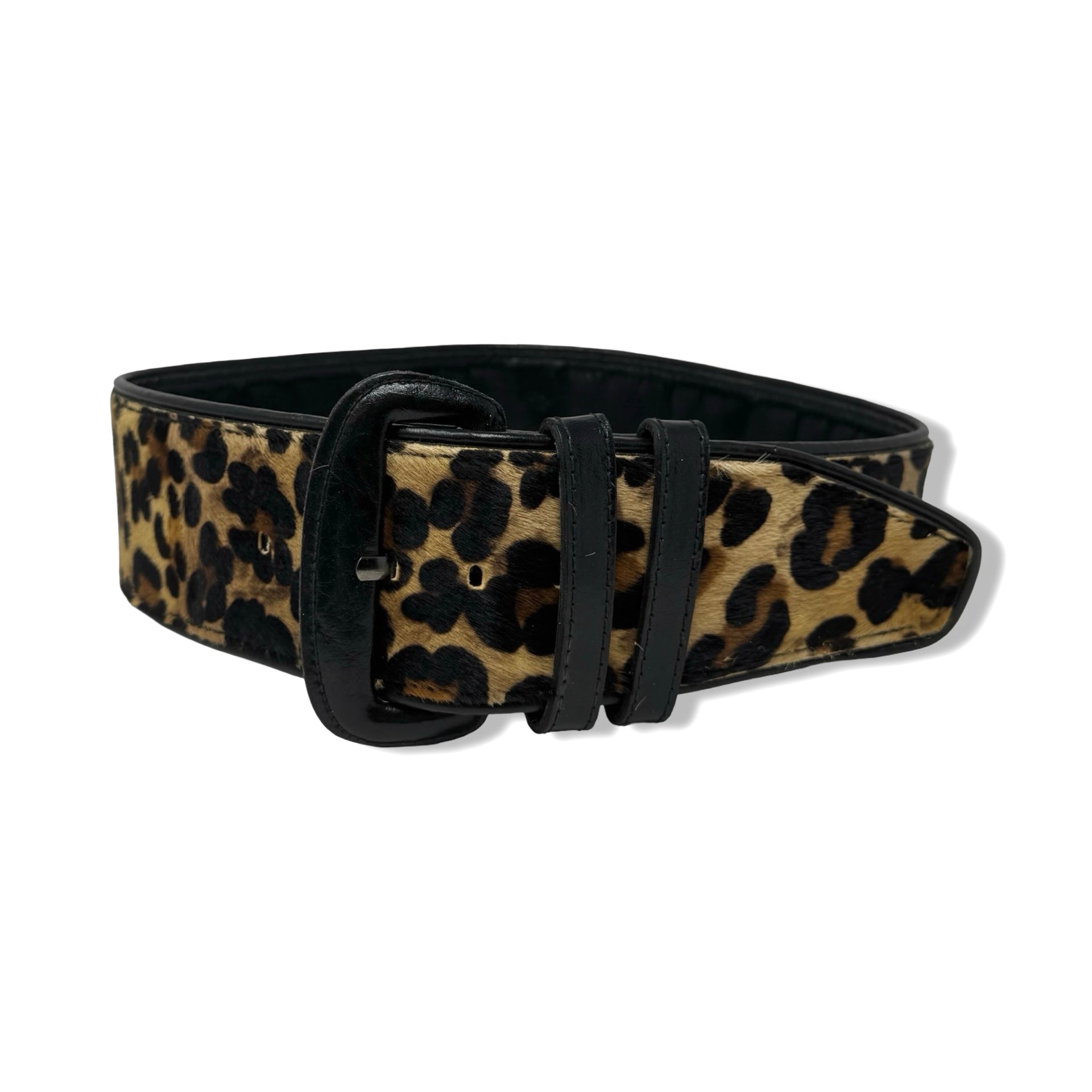 Vintage R.J. Graziano Wide Leopard Print Belt