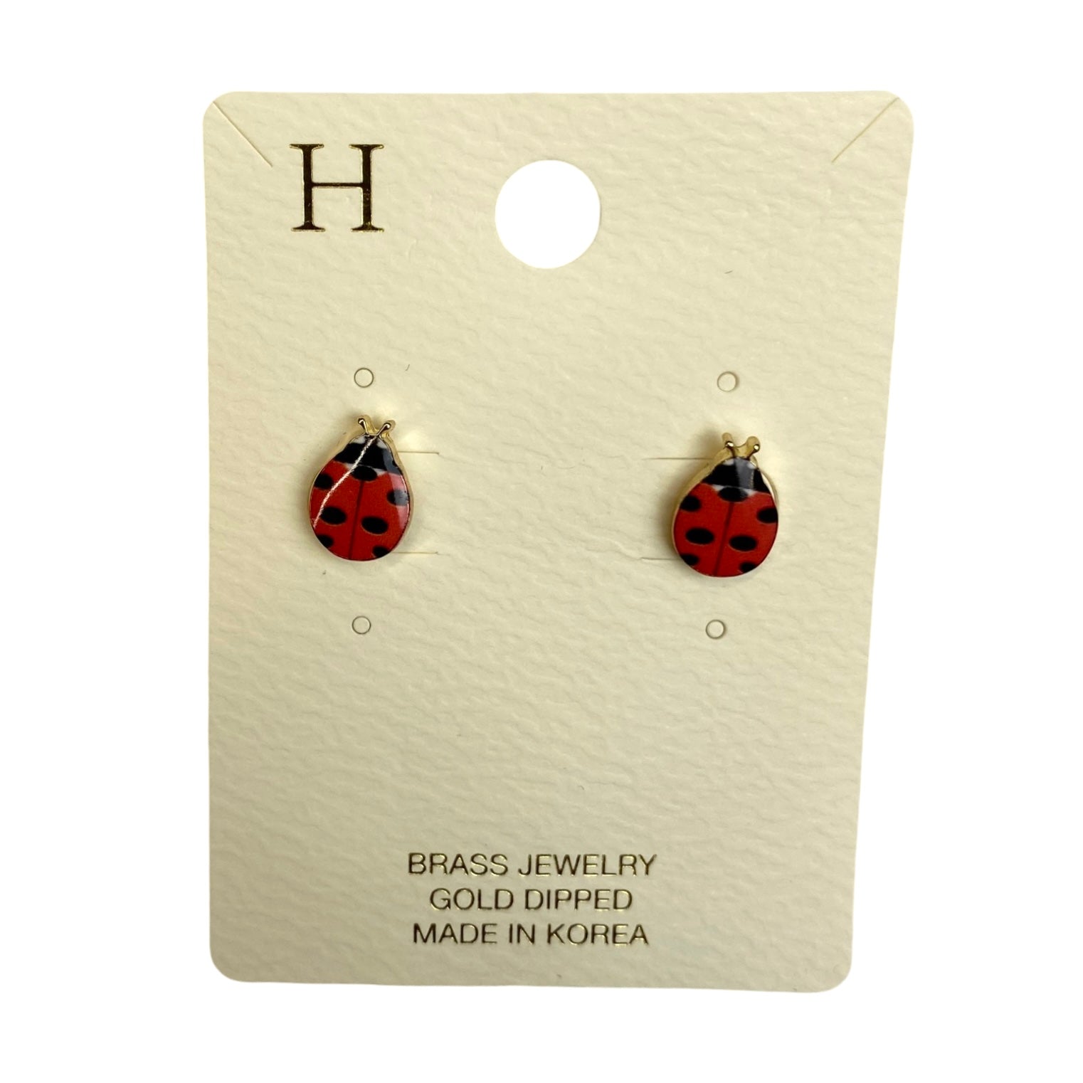 H Ladybug Stud Earring