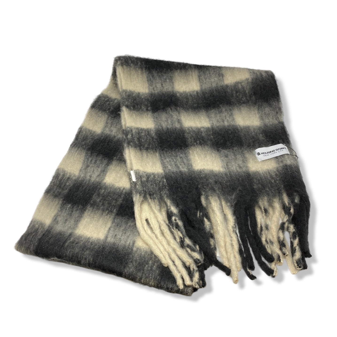 Housing Works Black and White Fringe Scarf