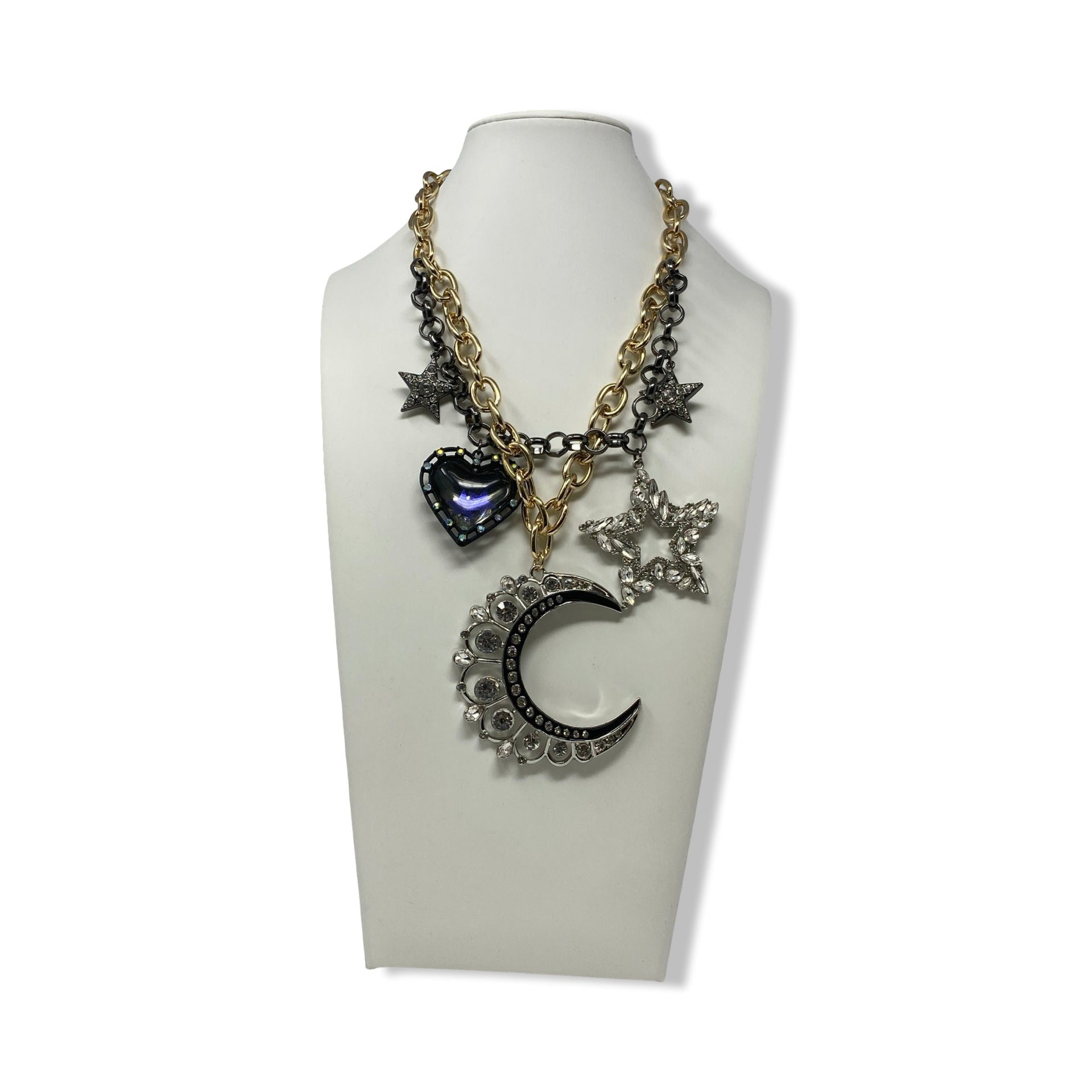 Betsey Johnson Celestial Mixed Charm Necklace