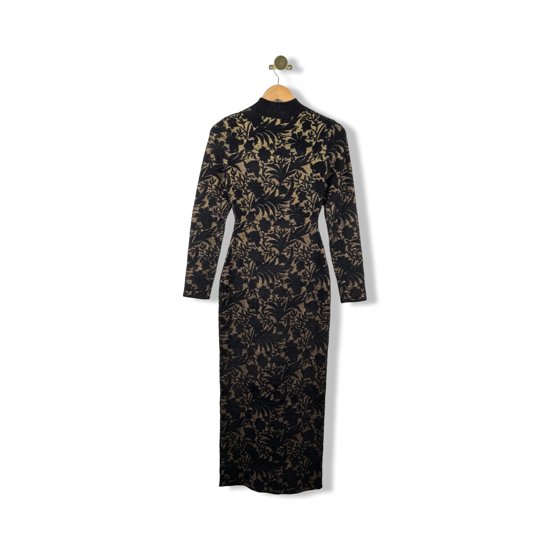 Lela Rose Jacquard Mock Neck Midi Dress