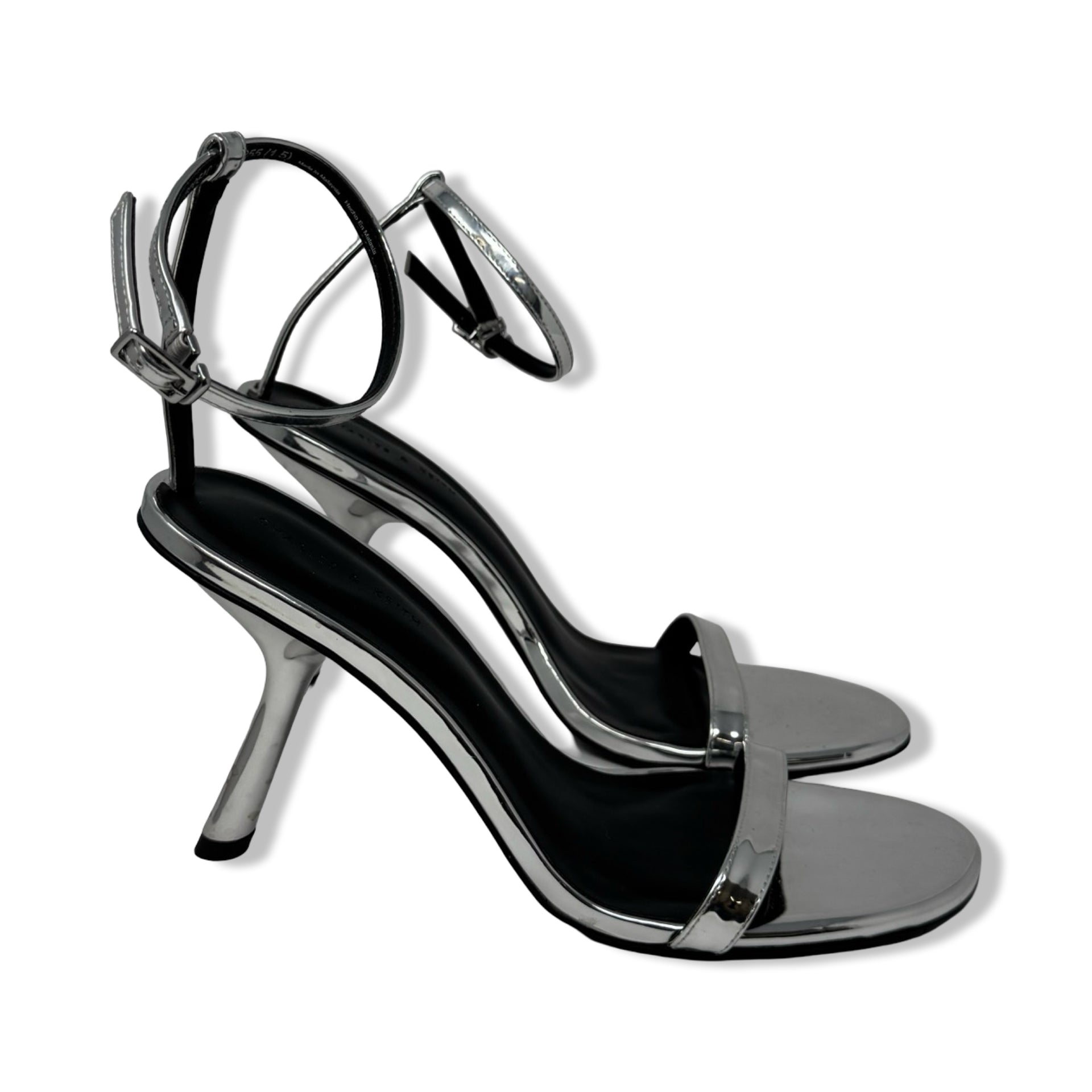 Charles & Keith Metallic Slant Heel Ankle Strap Sandals