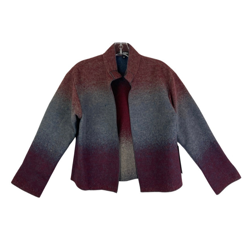 Kal Rieman Red and Blue Kasey Ombre Bomber Jacket-Thumbnail