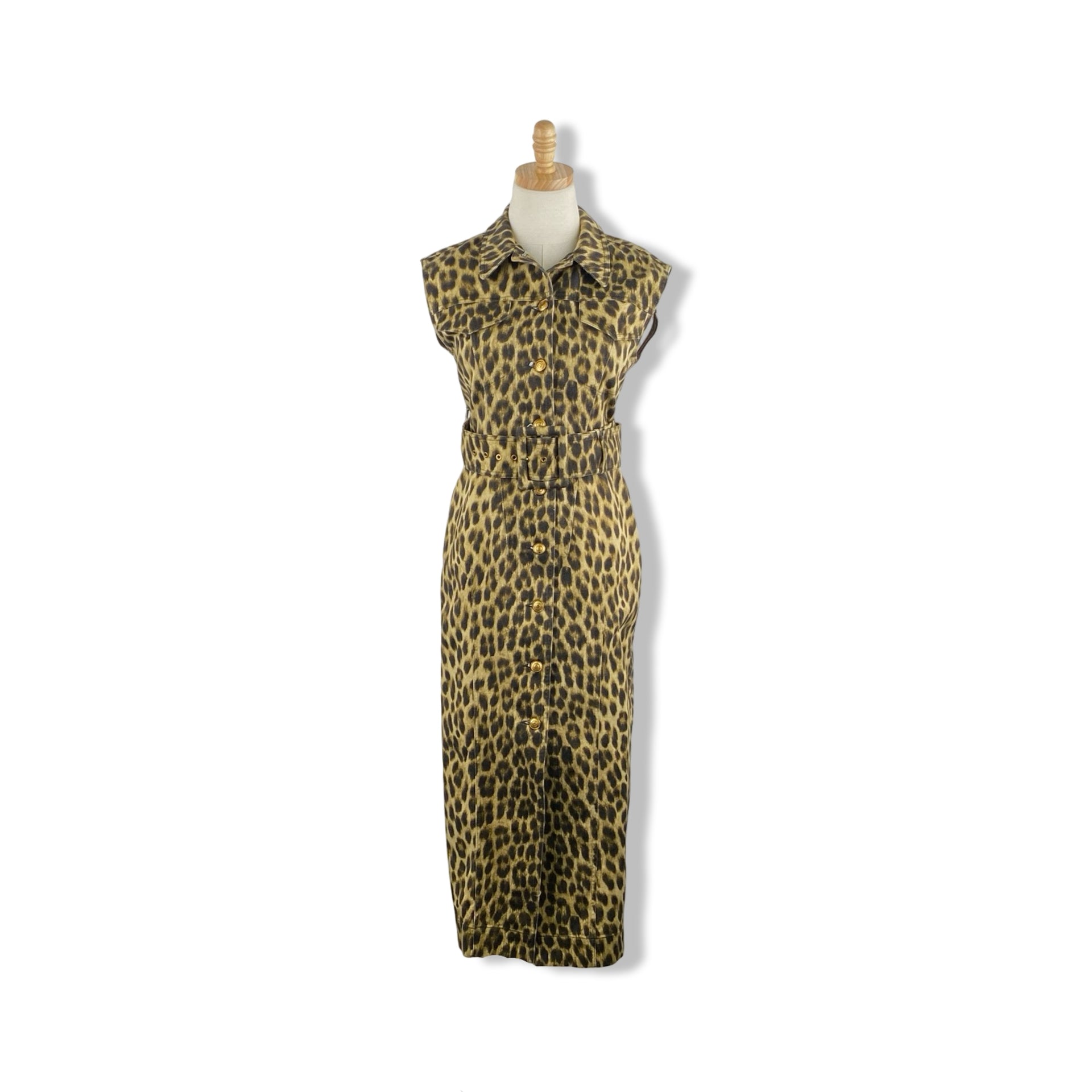 SportMax Leopard Print Denim Dress