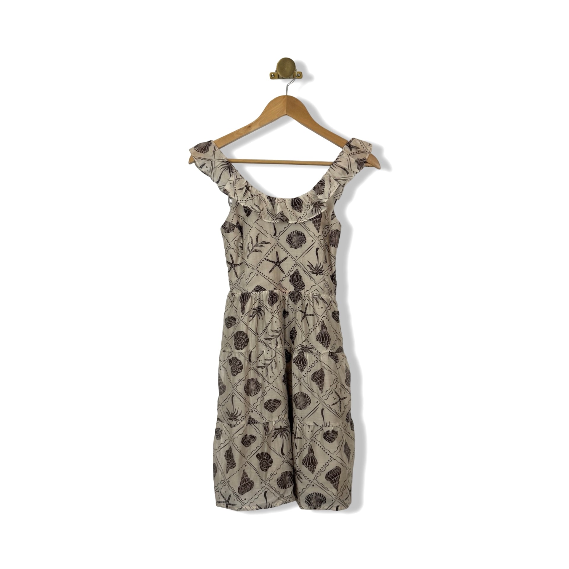 Heartloom Patterned Mini Tiered Skirt Dress