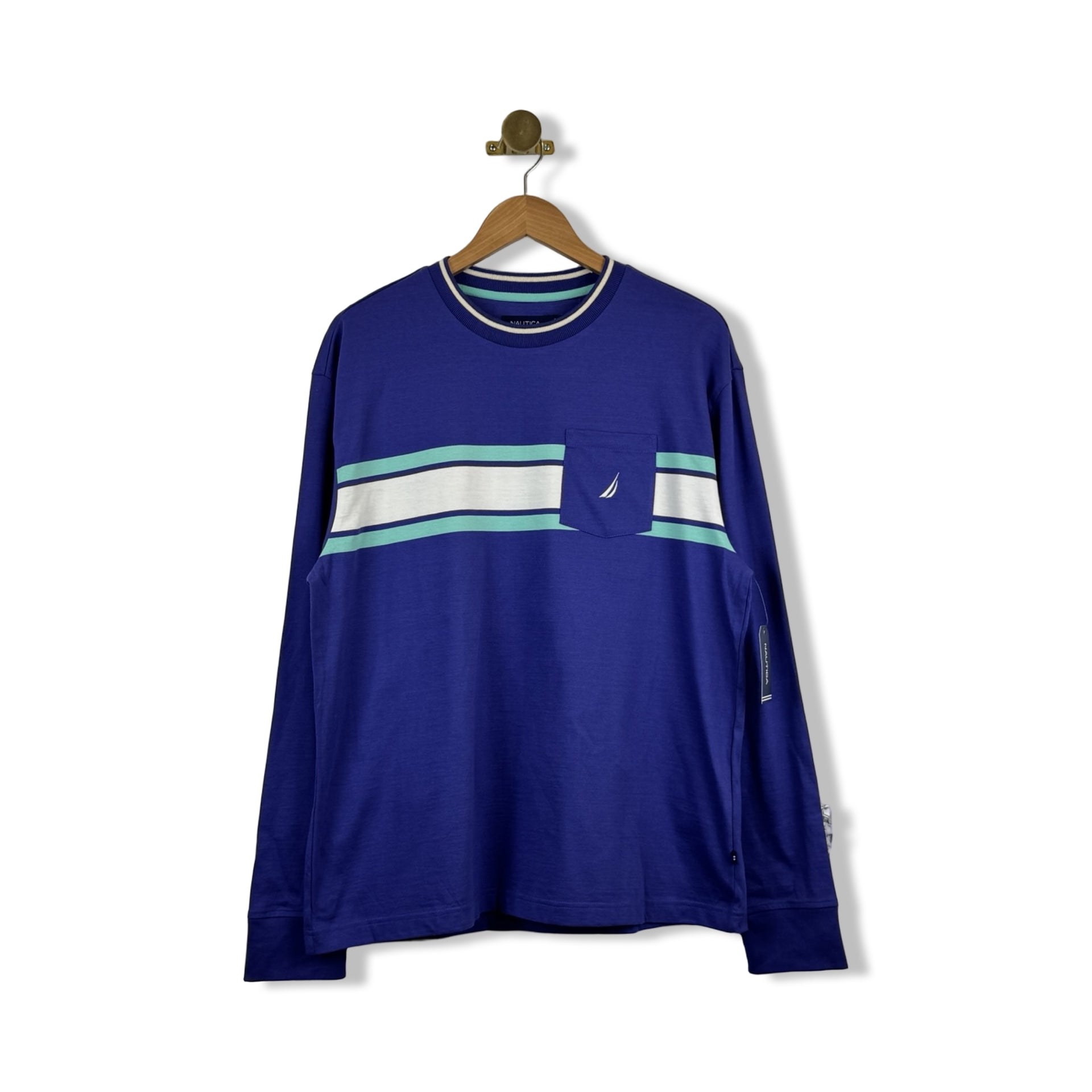 Nautica Striped Crewneck Long Sleeve Shirt