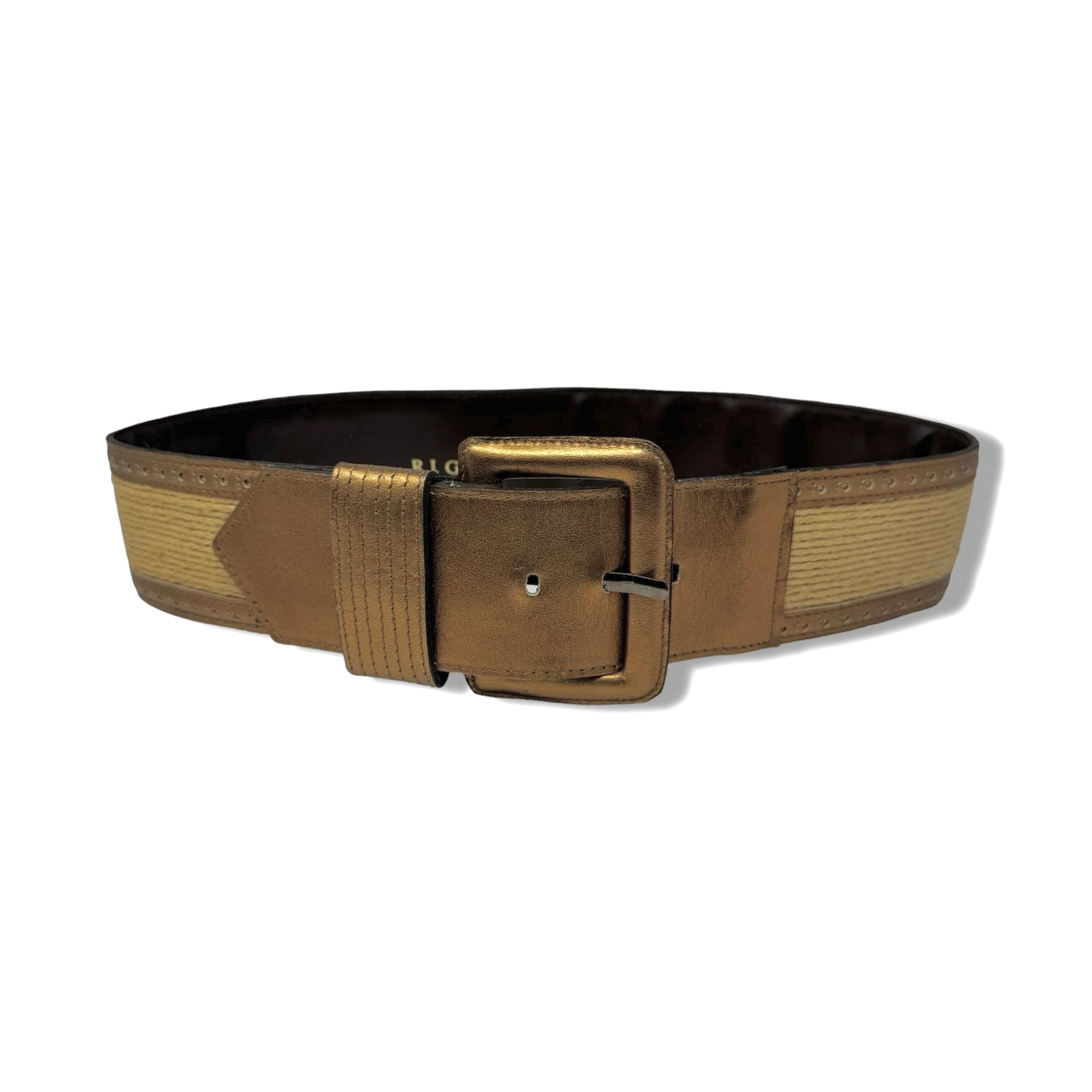 Vintage R.J. Graziano Bronze Raffia Belt