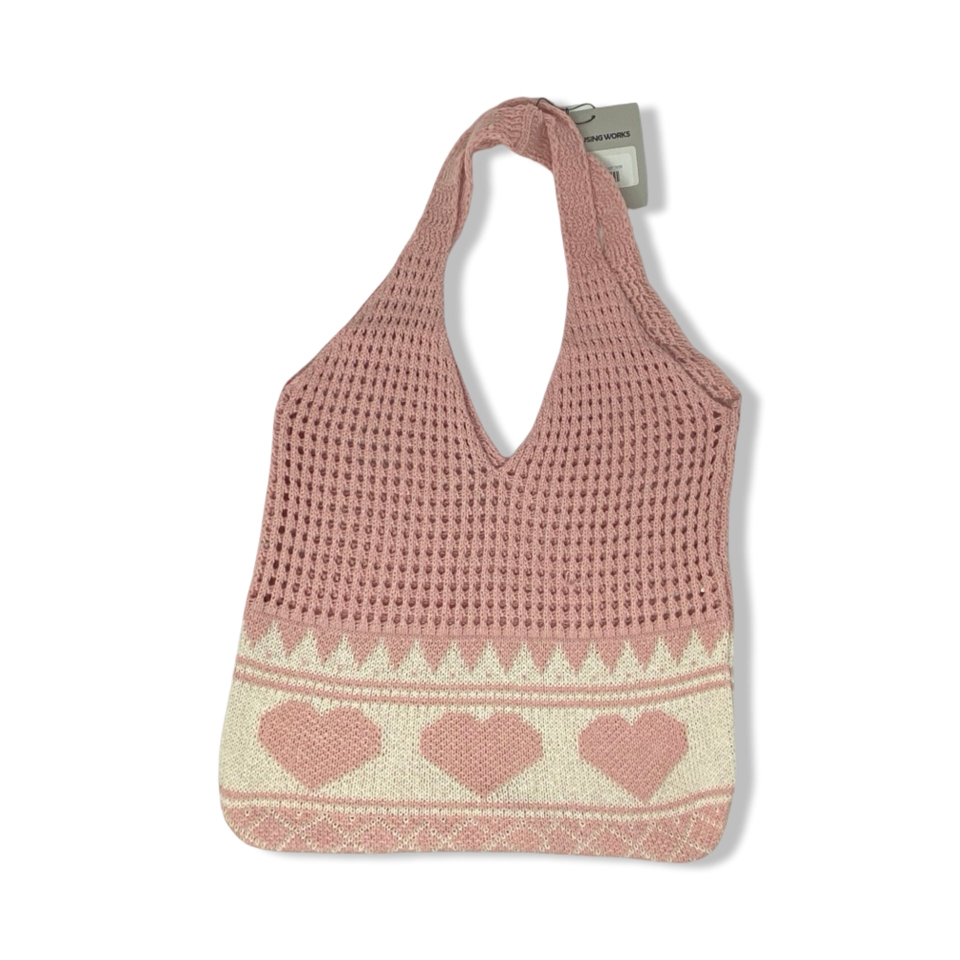 Housing Works Knit Heart Stripe Tote