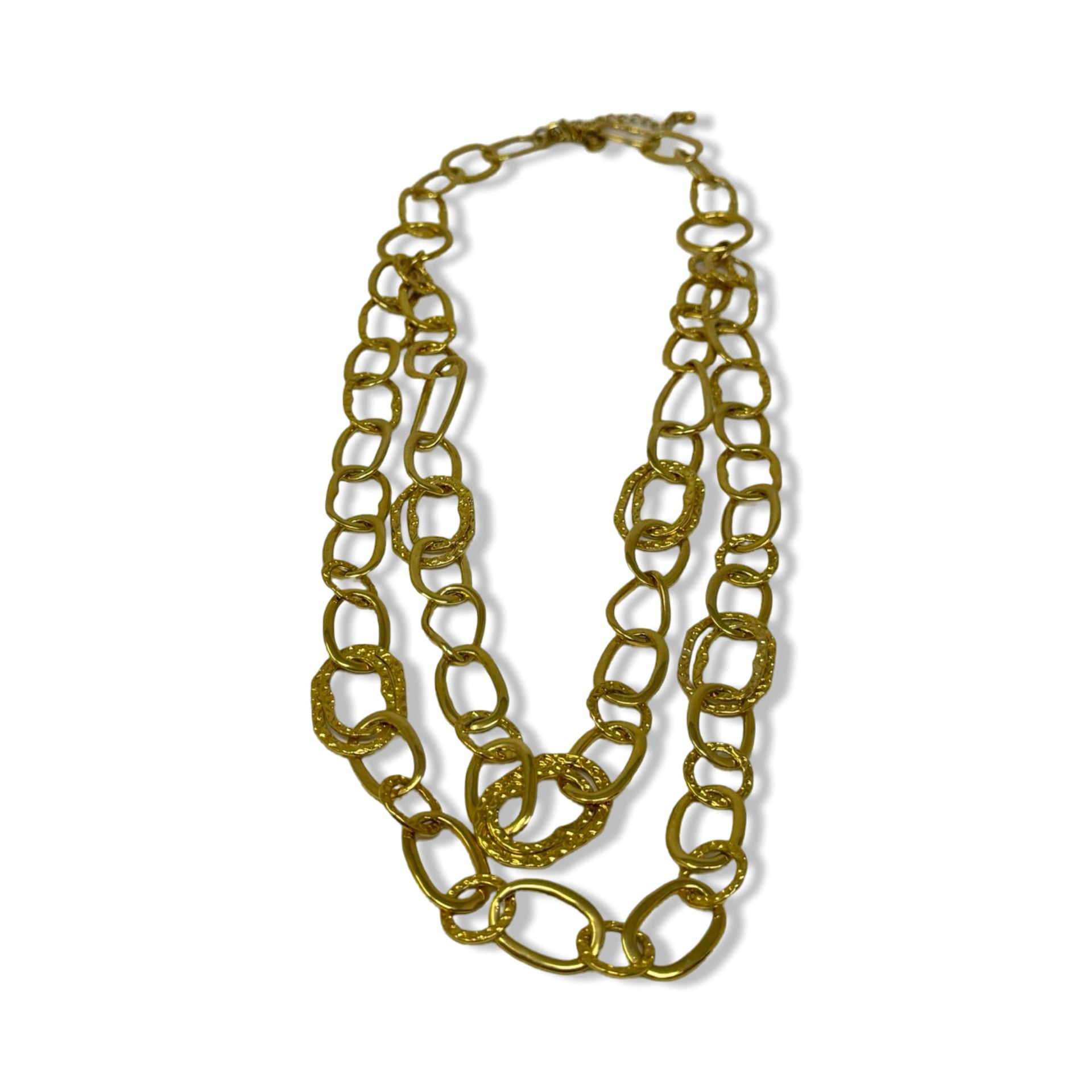 Francesca Visconti Gold Tone Oval Link Statement Necklace