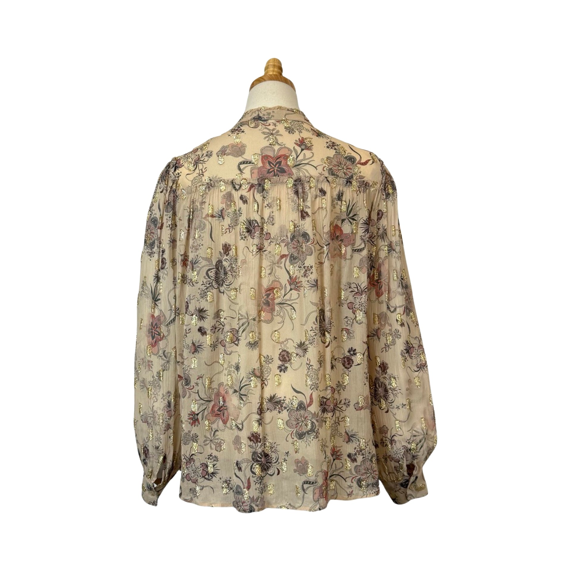 Reiss Floral Metallic Blouse