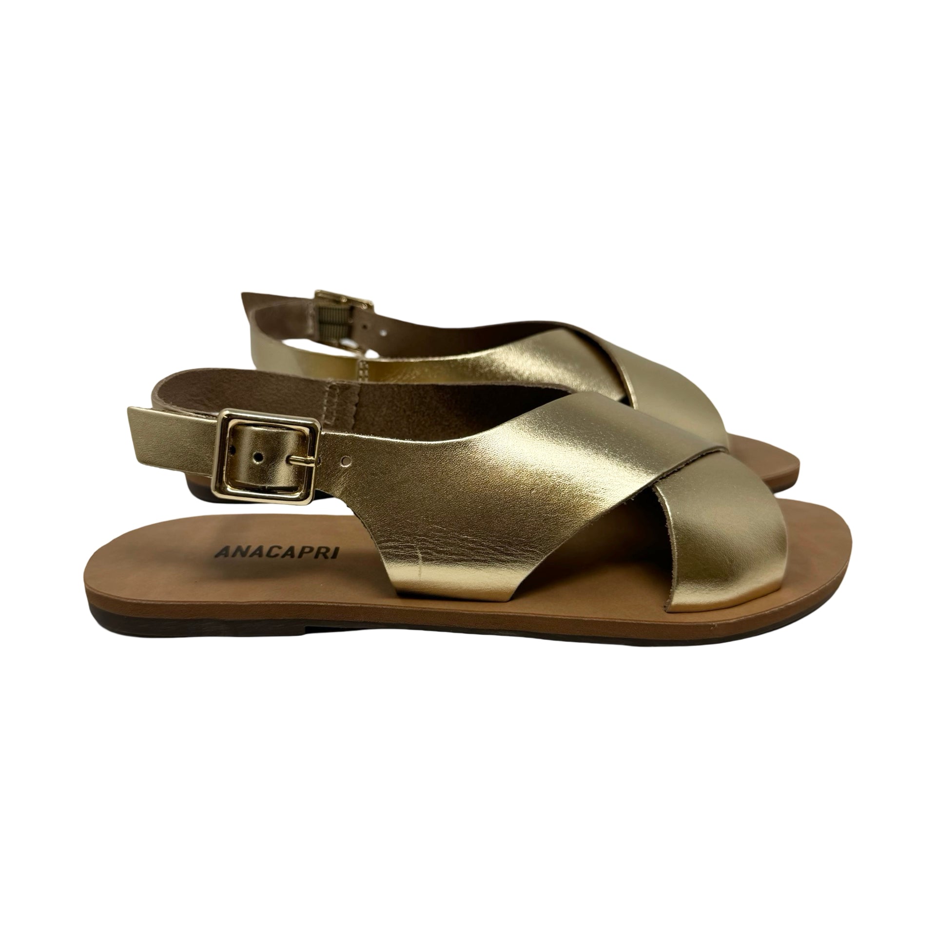 ANACAPRI Metallic Slingback Sandals