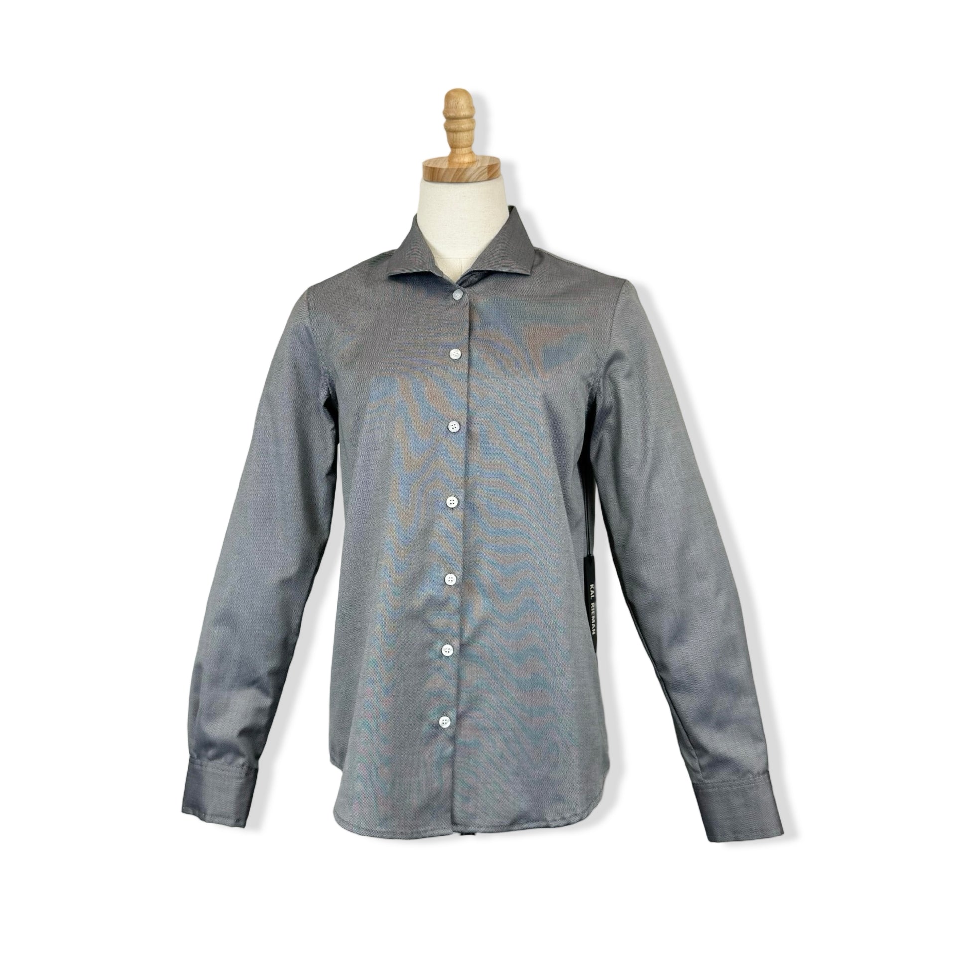 Kal Rieman Charcoal Pinpoint Box Pleat Ginna Button Down