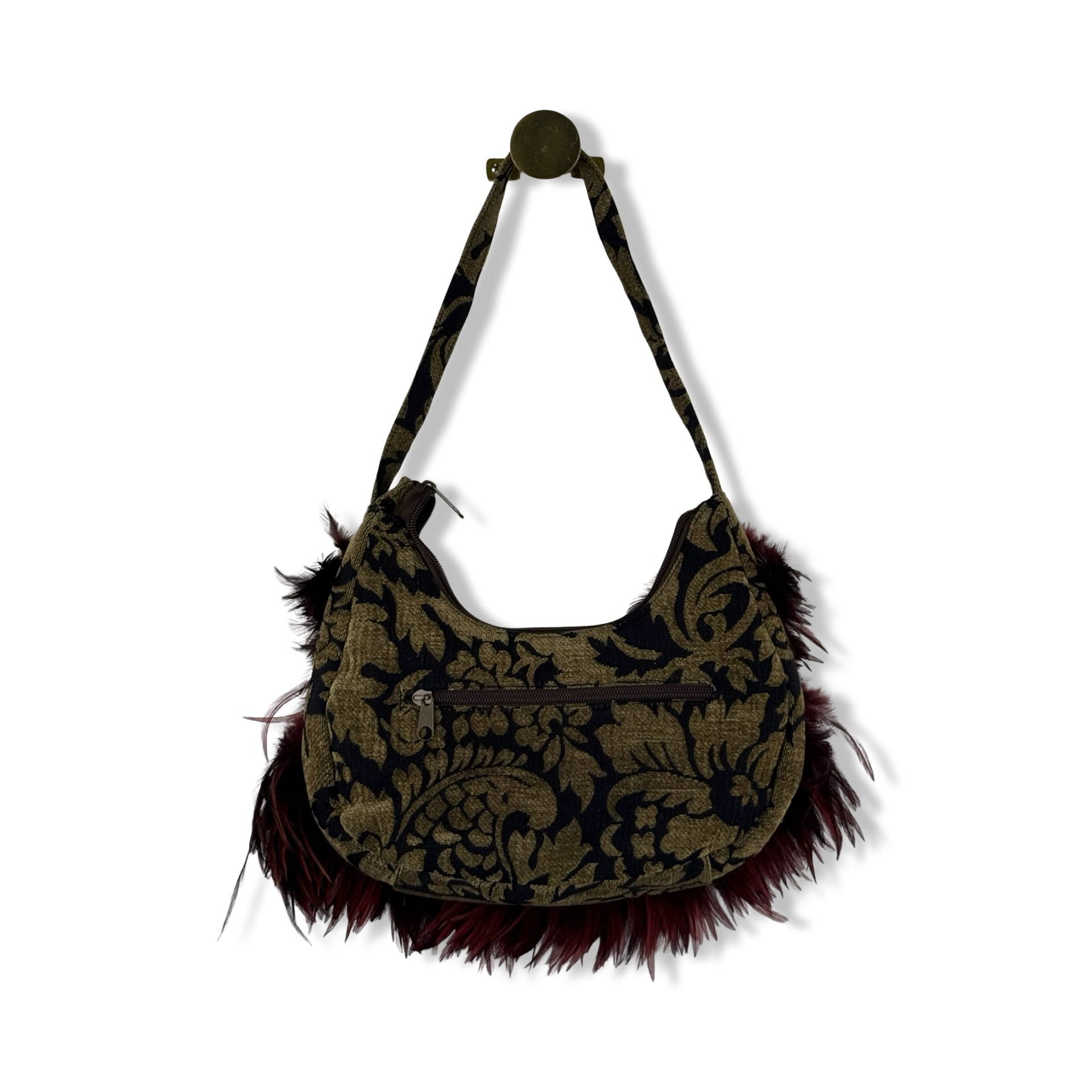 Vintage Carlo Pulicati Feathered Handbag