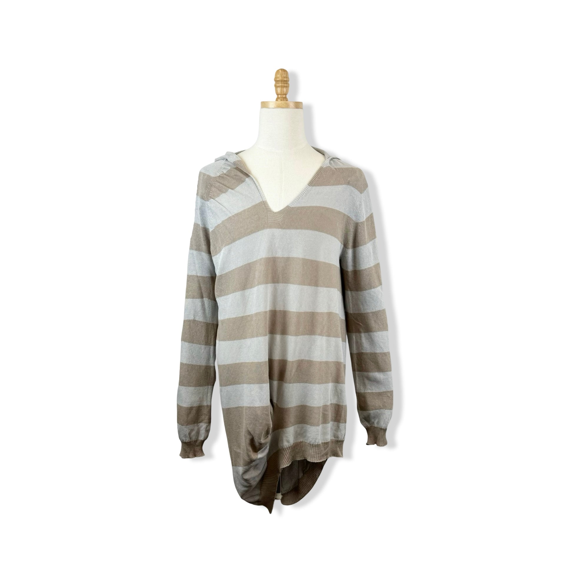 Duckie Brown Striped V Neck Sweater