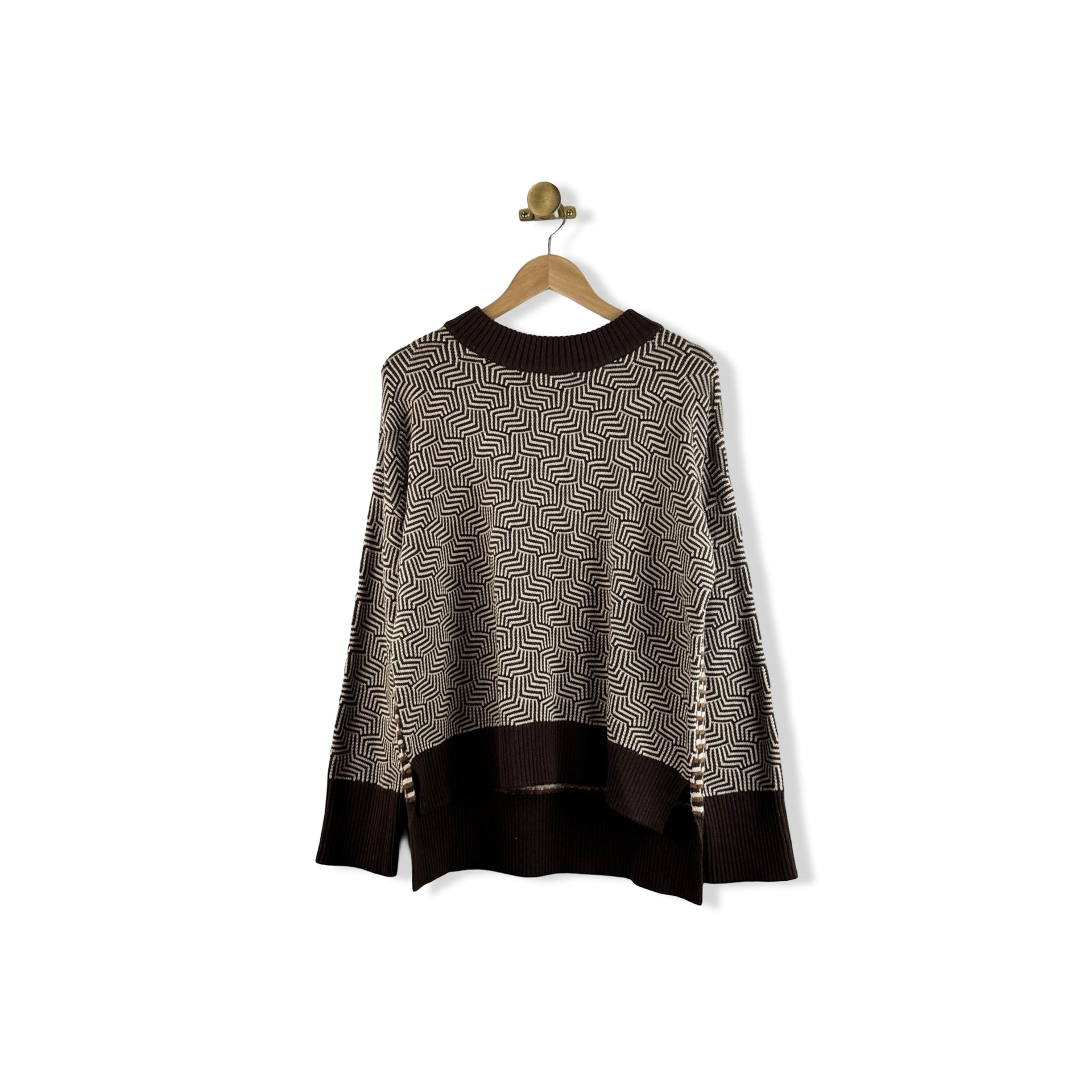 La Ligne Patterned High Low Sweater