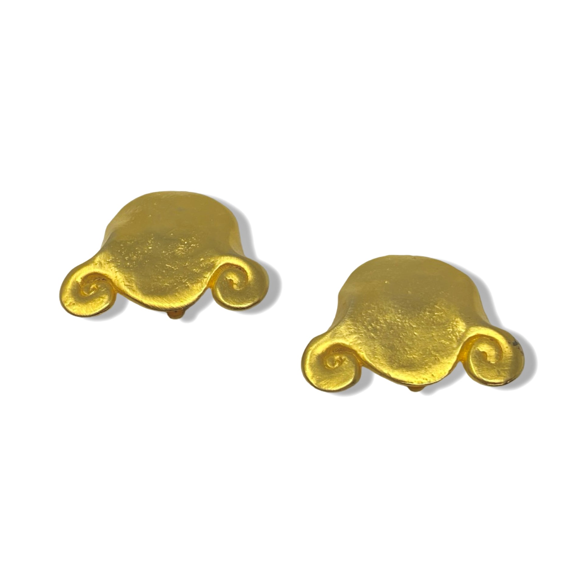 Hammered Flat Clip On Earrings