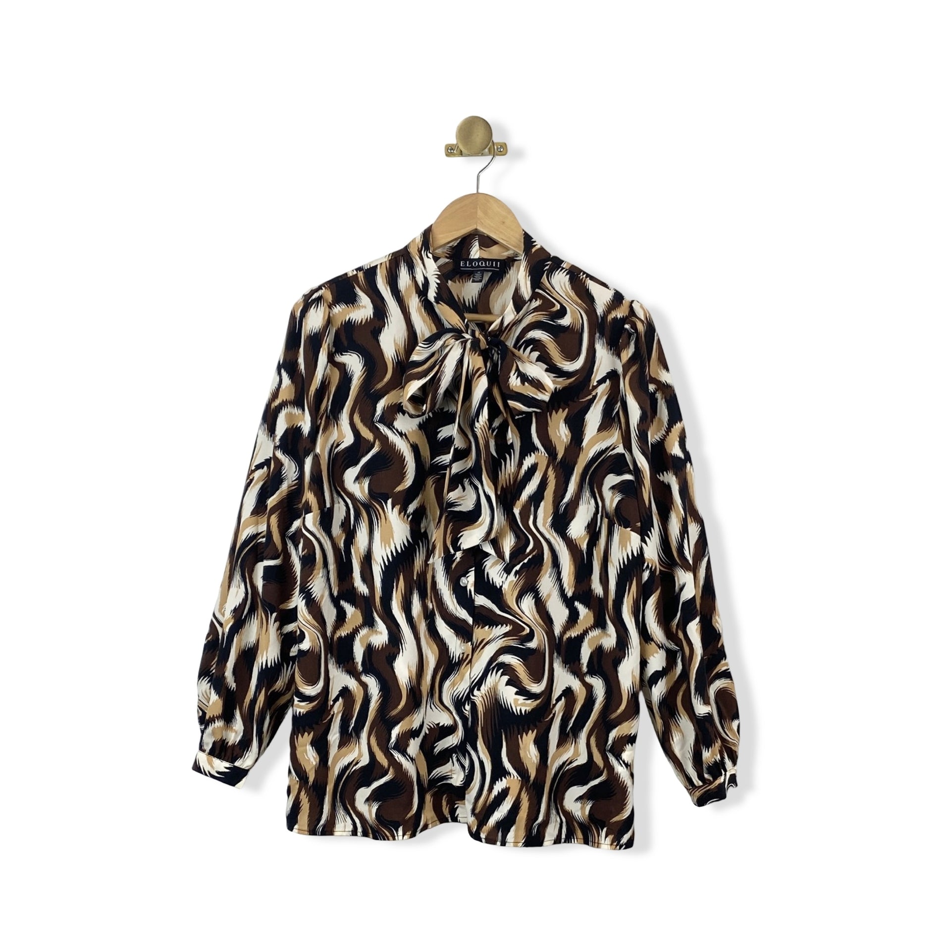 Eloquii Abstract Self Tie Top