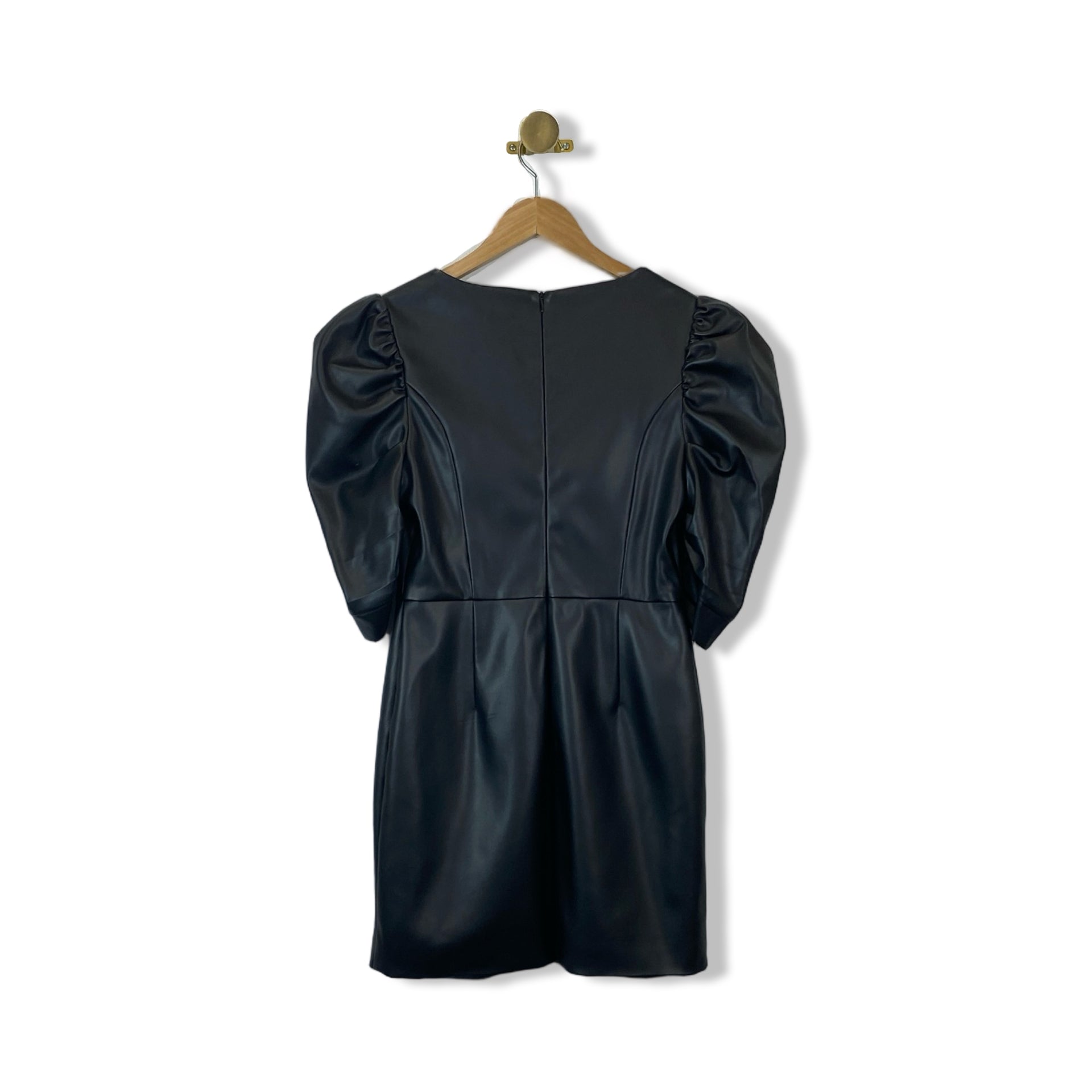 Area Stars Vivian Faux Leather Puff Sleeve Minidress