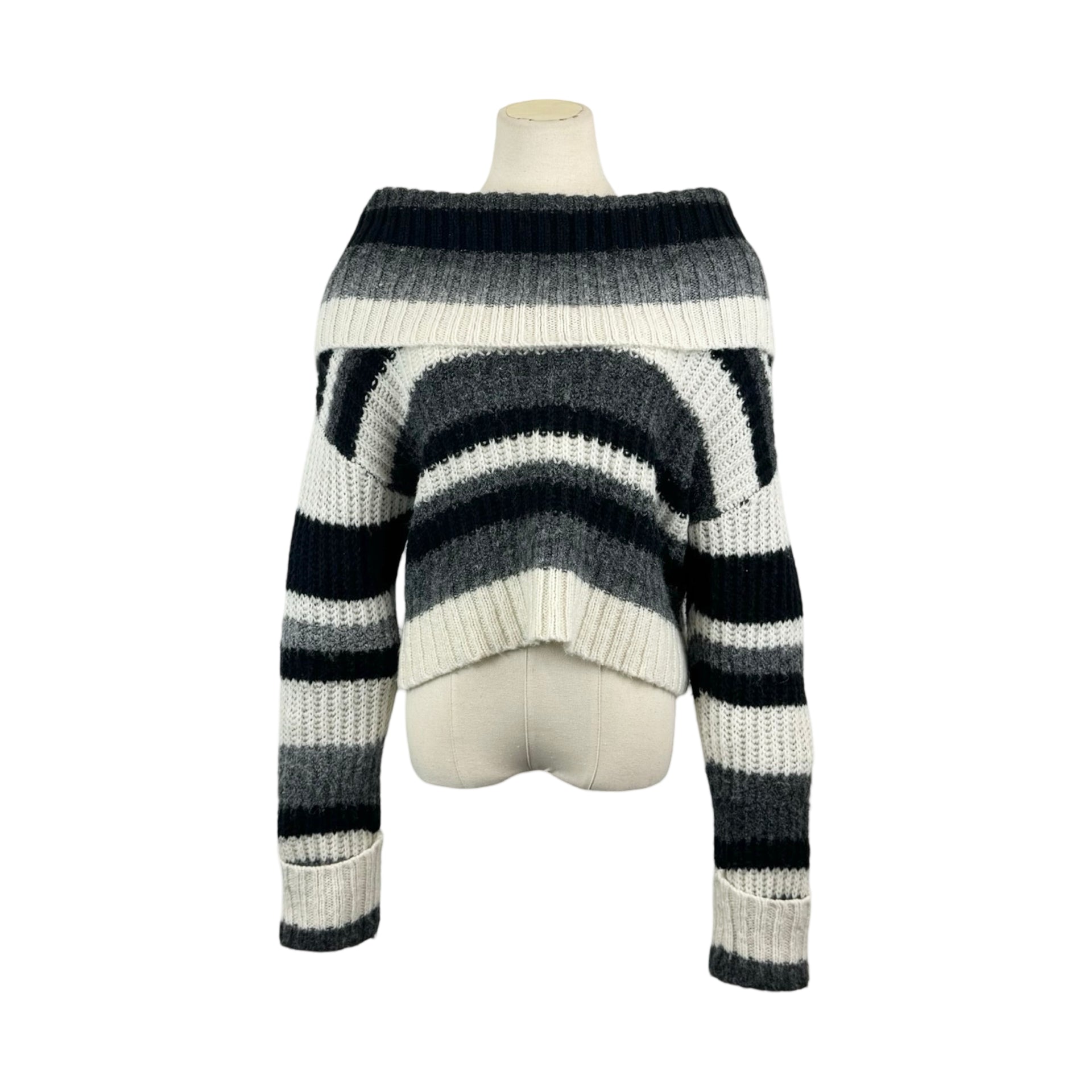 Anthropologie Striped Cowl Neck Sweater