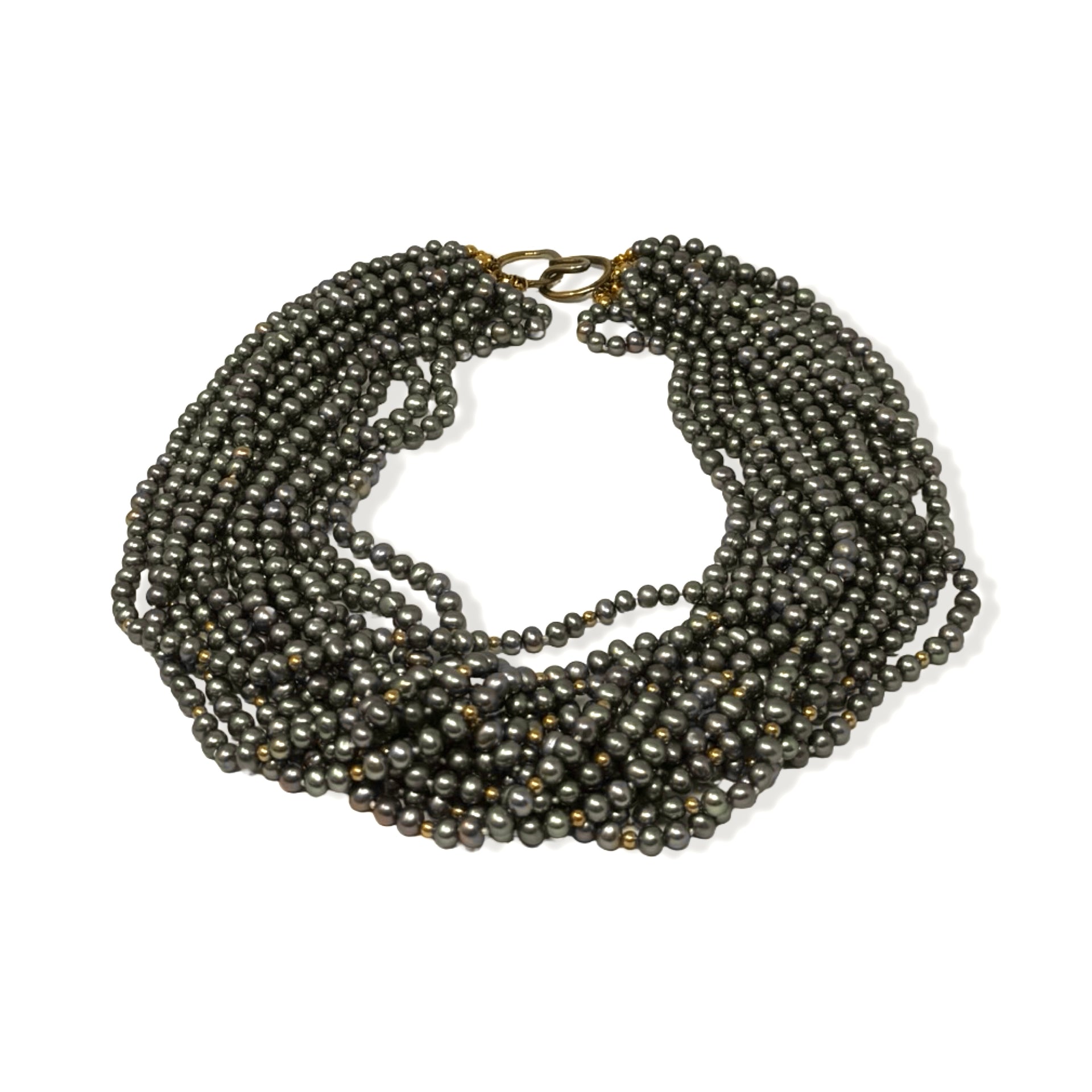 Multicolor Multistrand Freshwater Beaded Necklace