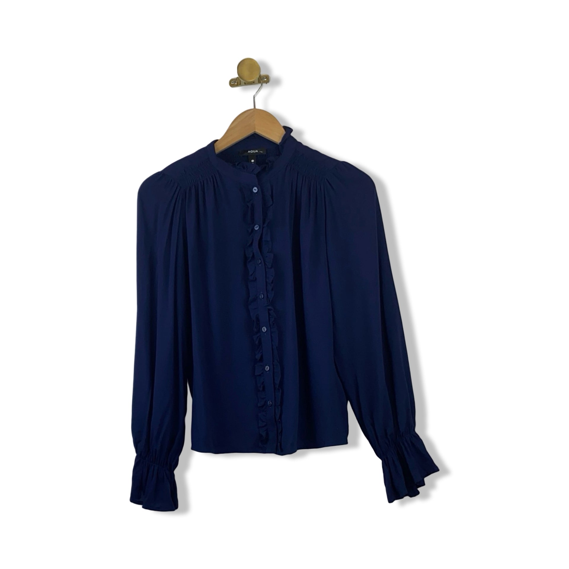Aqua Ruffle Blouse