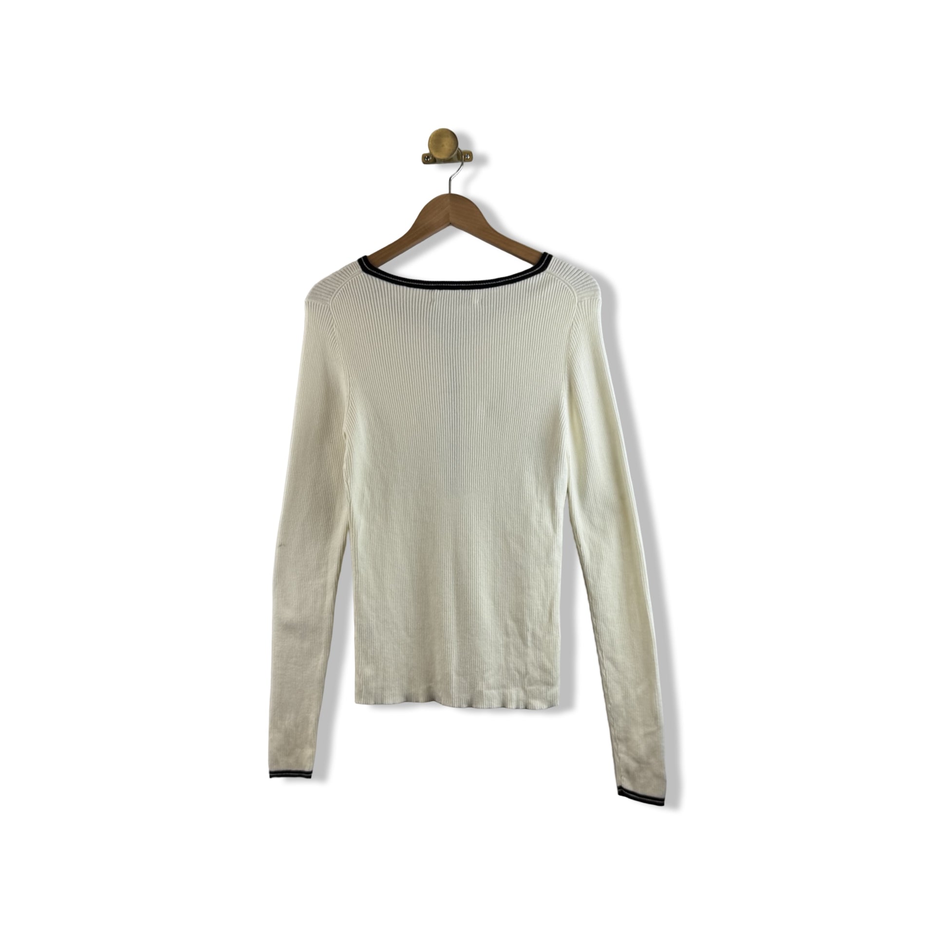 La Ligne Ribbed Half Button Long Sleeve