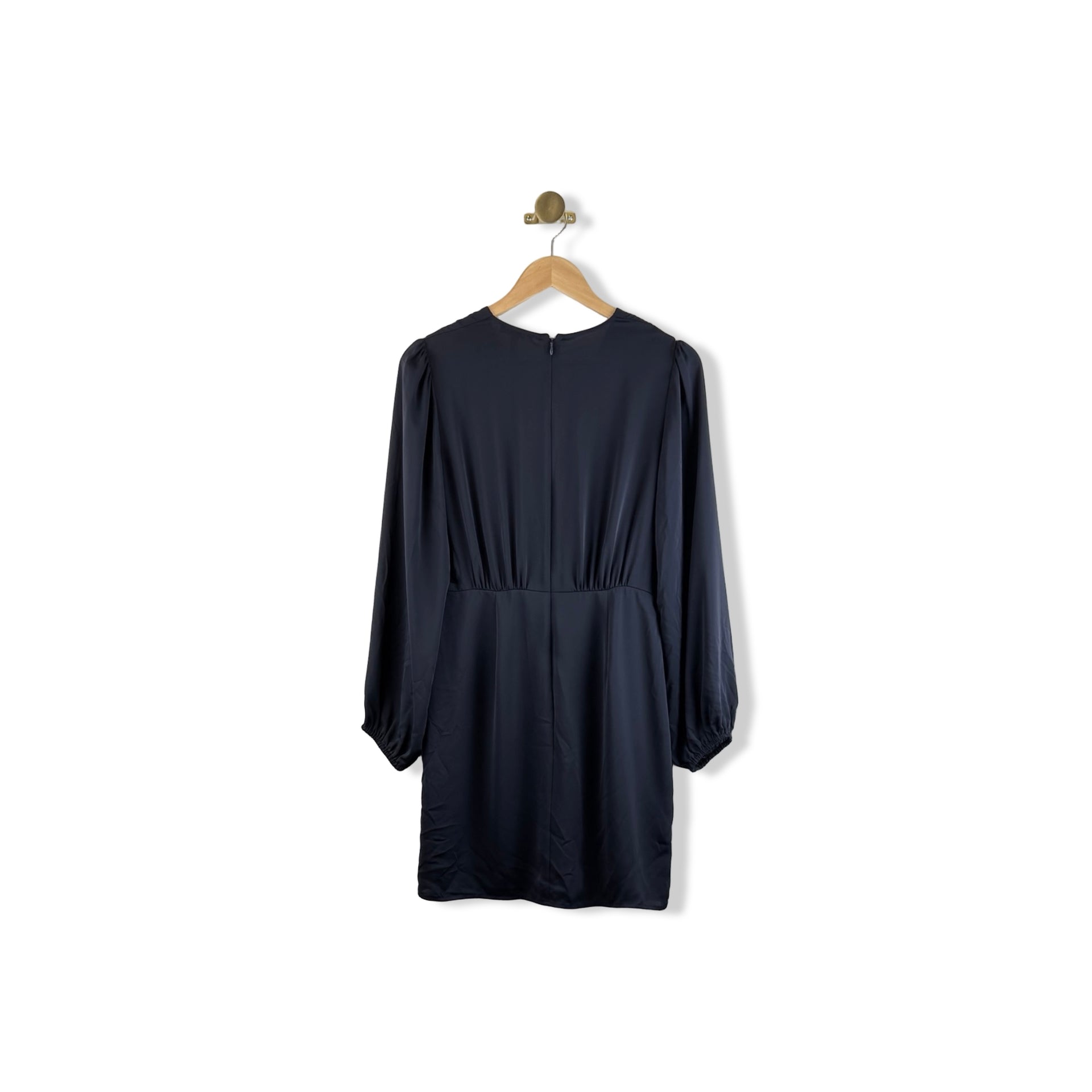 AQUA Sheer Bishop Sleeve Dress