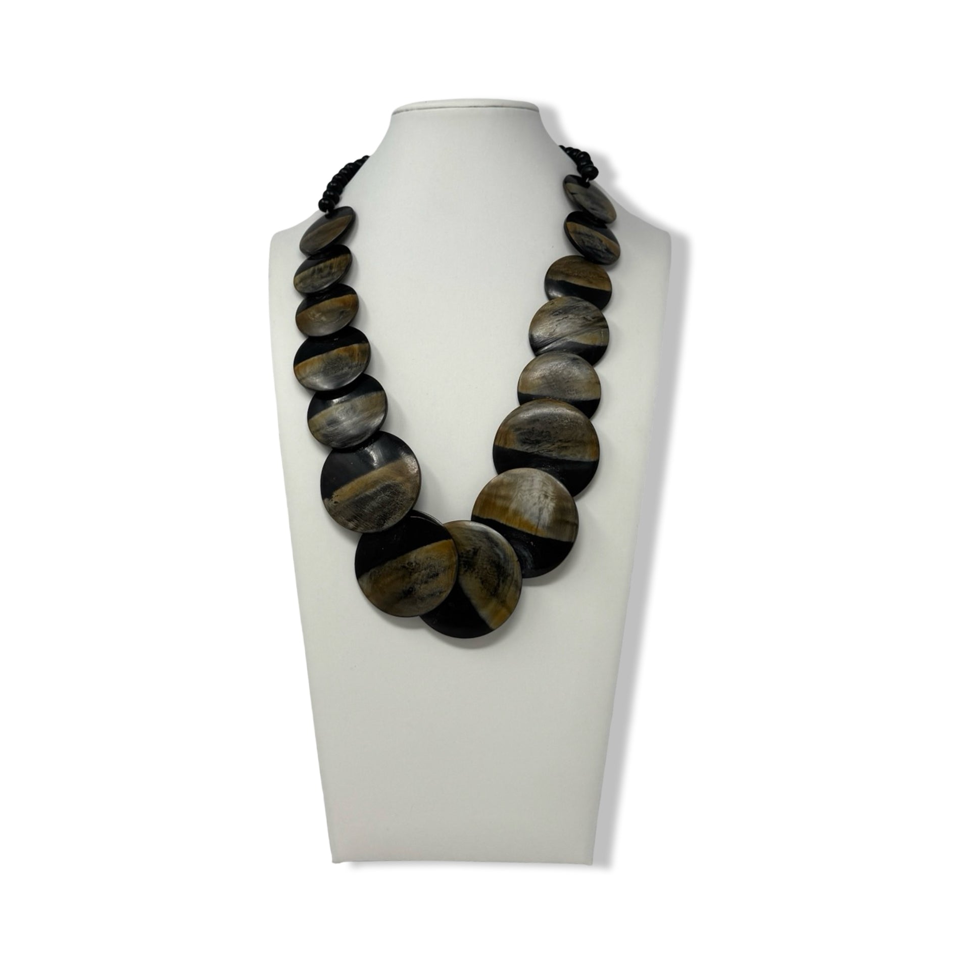 R.J. Graziano Horn Disc Beaded Necklace