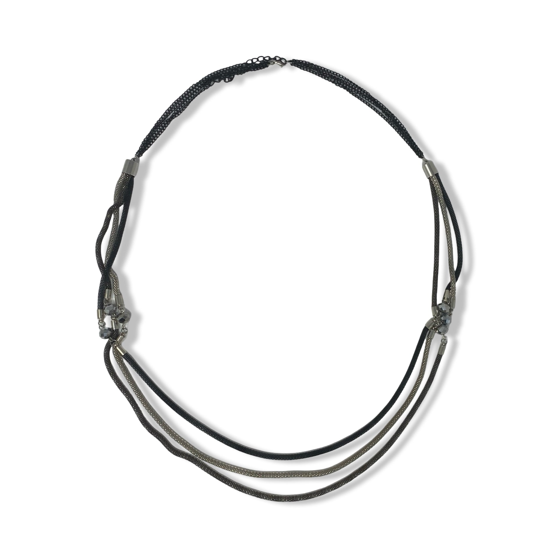 Layered Popcorn Chain Bead Necklace