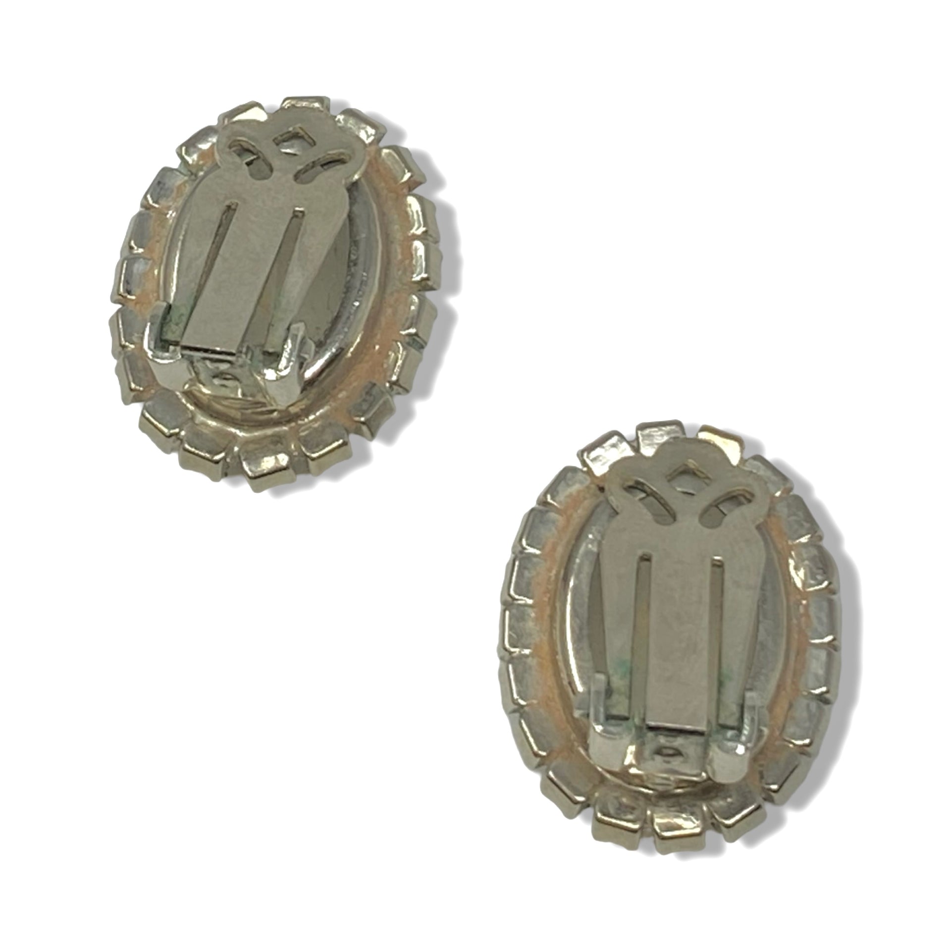 Matte Stone Rhinestone Clip On Earrings