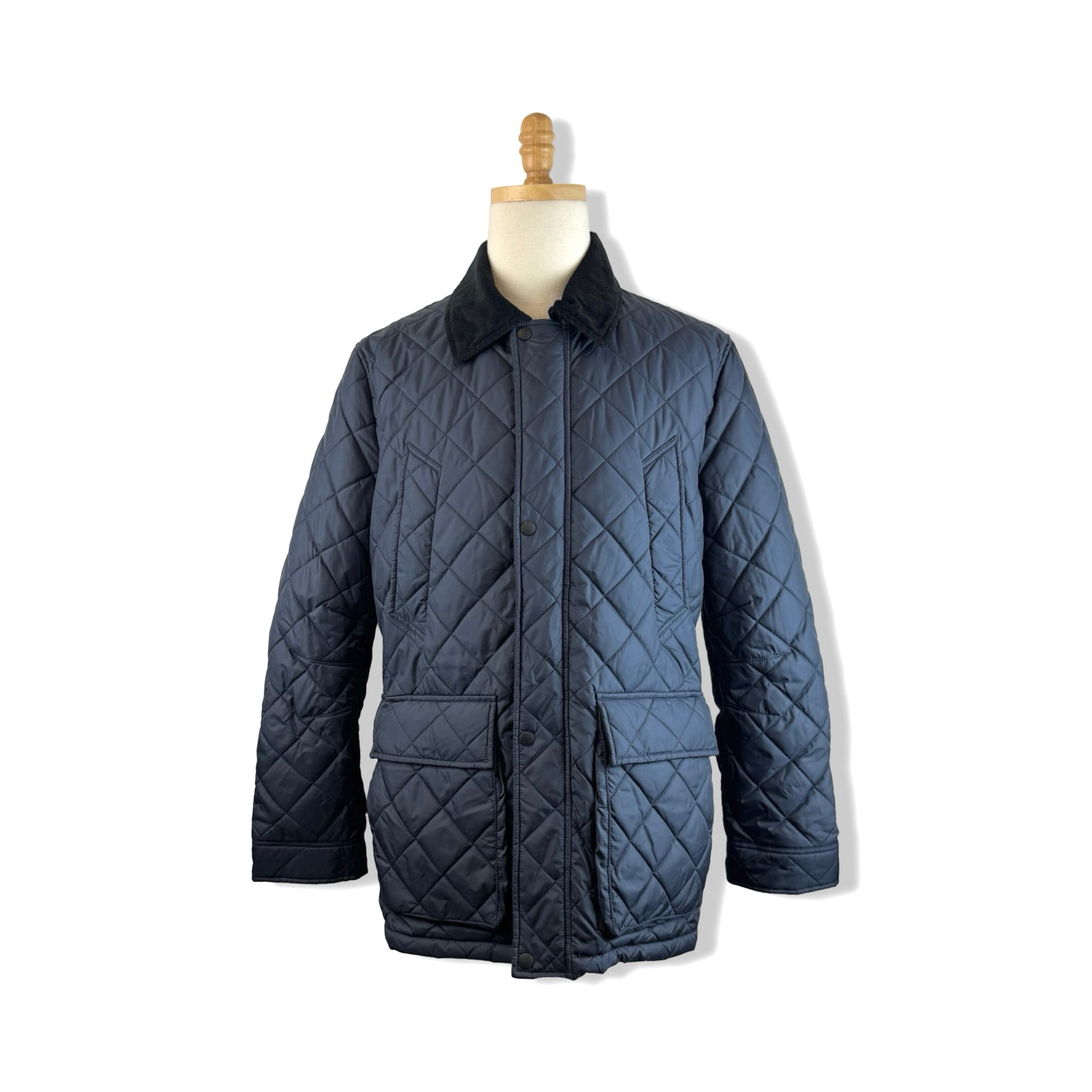 Cole Haan Elbow Patch Quilted Barn Jacket