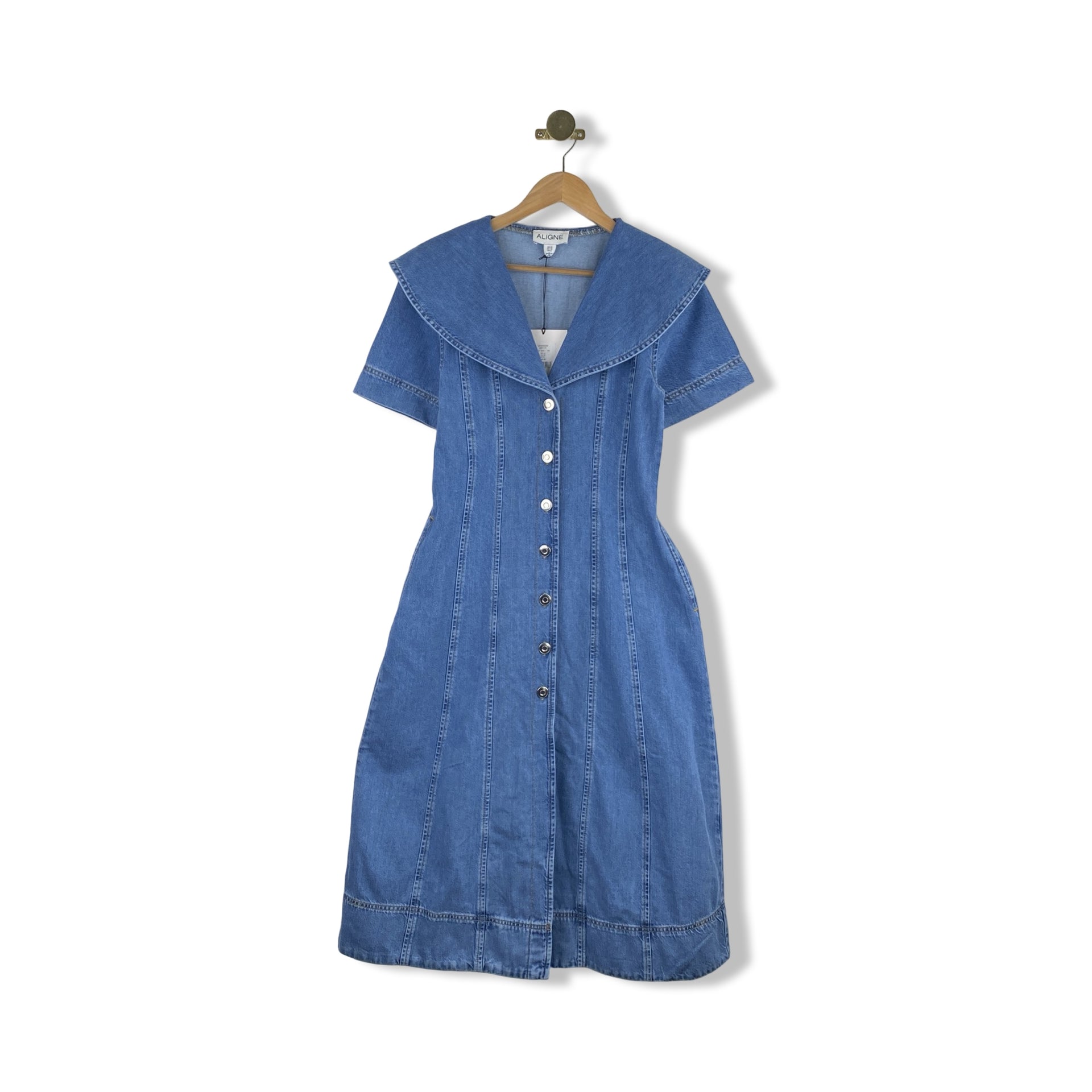 ALIGNE Sparrow Shawl Collar Denim Dress