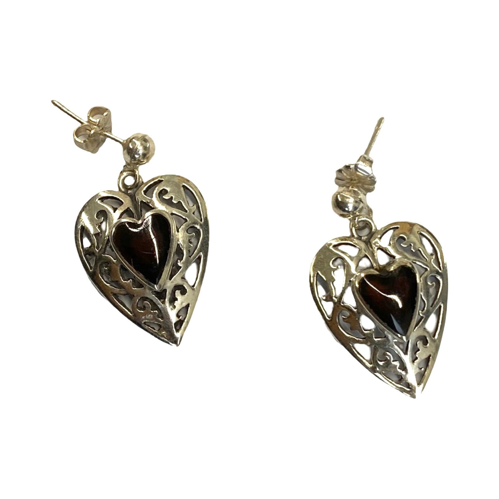 Filigree Heart Drop Earring