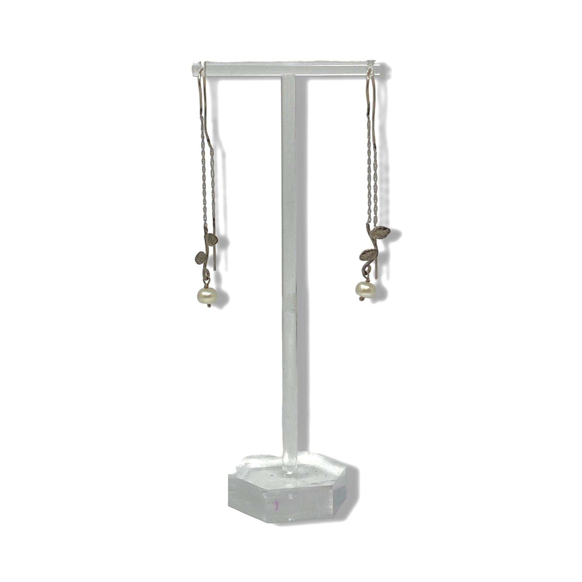 Tess Labrador 925 Pearl Drop Chain Earrings