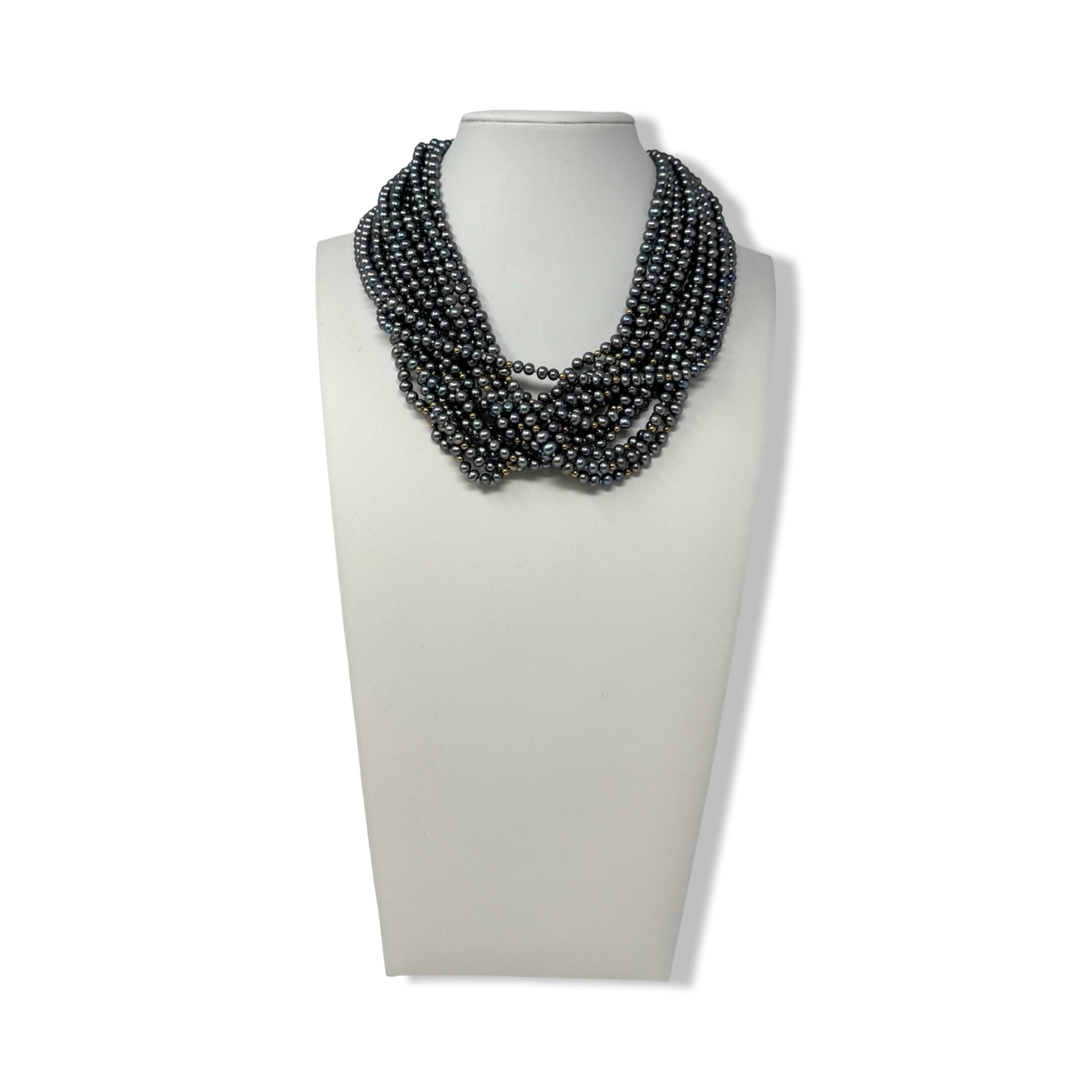 Multicolor Multistrand Freshwater Beaded Necklace